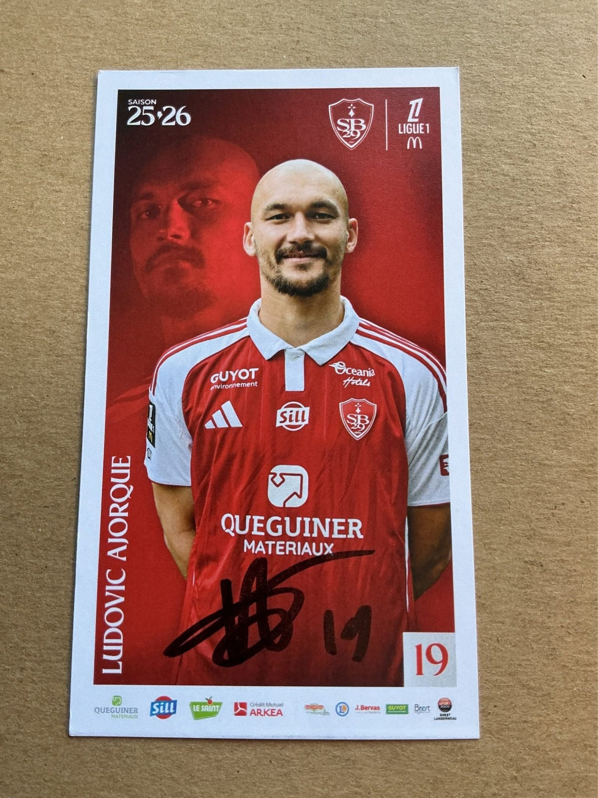 Ludovic Ajorque, France 🇫🇷 Stade Brestois 29 2025/26 hand signed - Autographs-World
