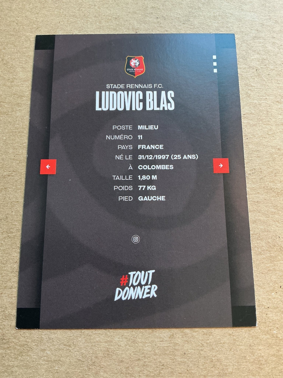 Ludovic Blas, France 🇫🇷 Stade Rennes FC 2023/24 hand signed - Autographs-World