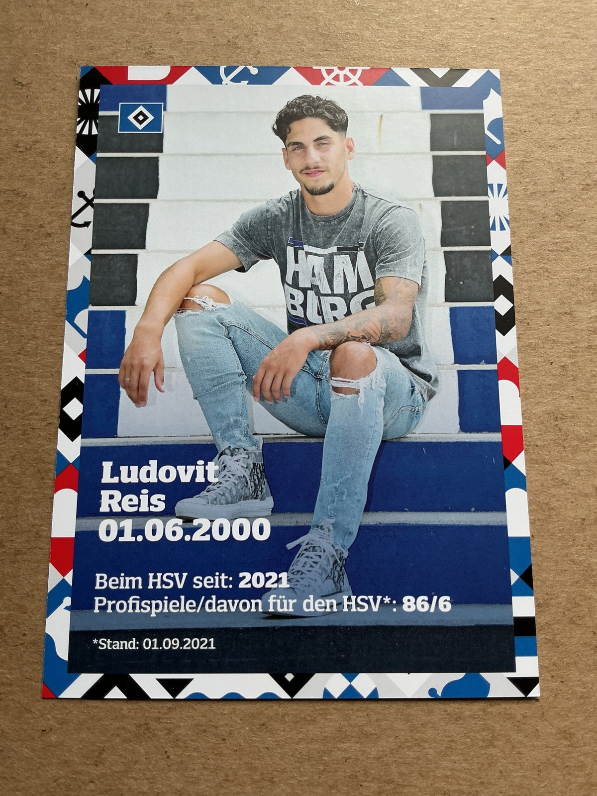 Ludovit Reis, Netherlands 🇳🇱 Hamburger SV 2021/22 hand signed - Autographs-World