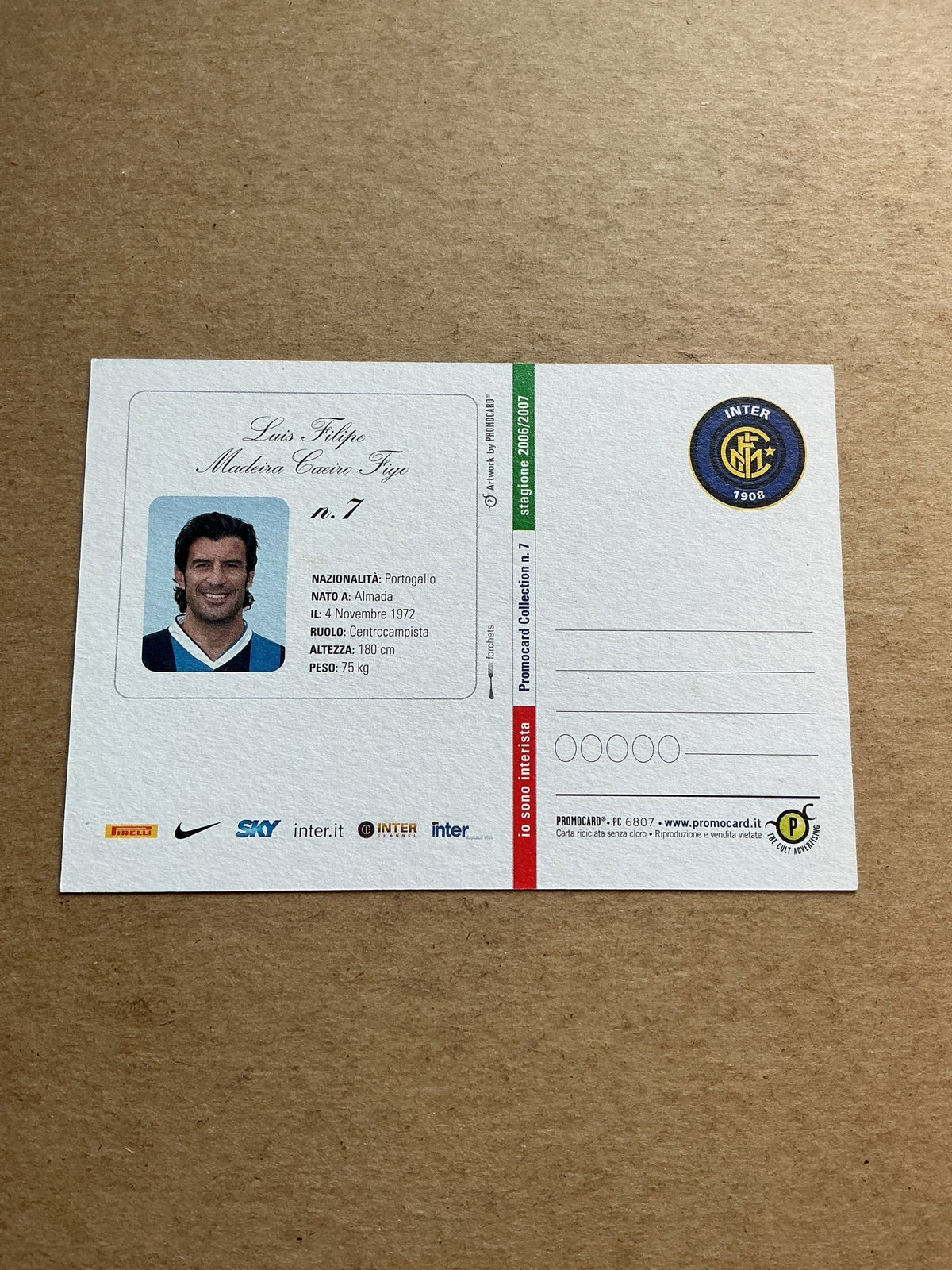 Luis Figo, Portugal 🇵🇹 FC Internazionale Milano 2006/07 hand signed - Autographs-World