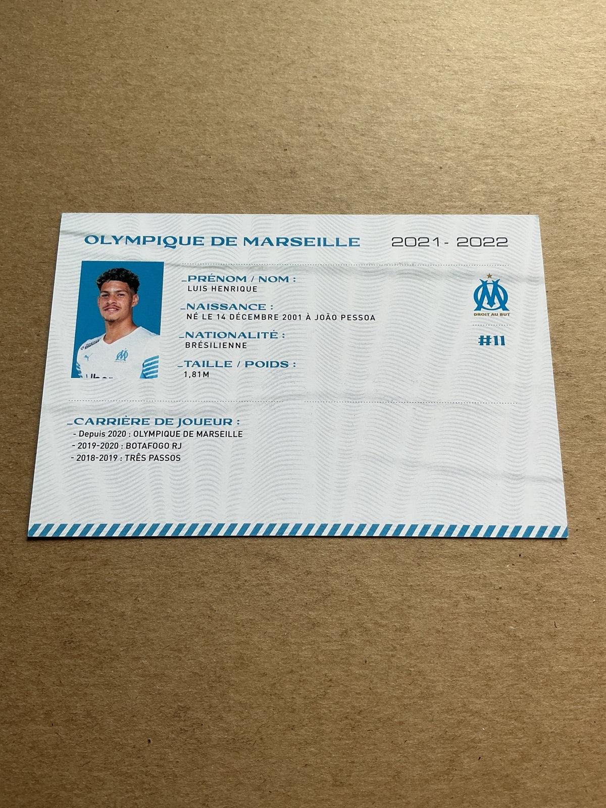 Luis Henrique, Brazil 🇧🇷 Olympique Marseille 2021/22 hand signed - Autographs-World