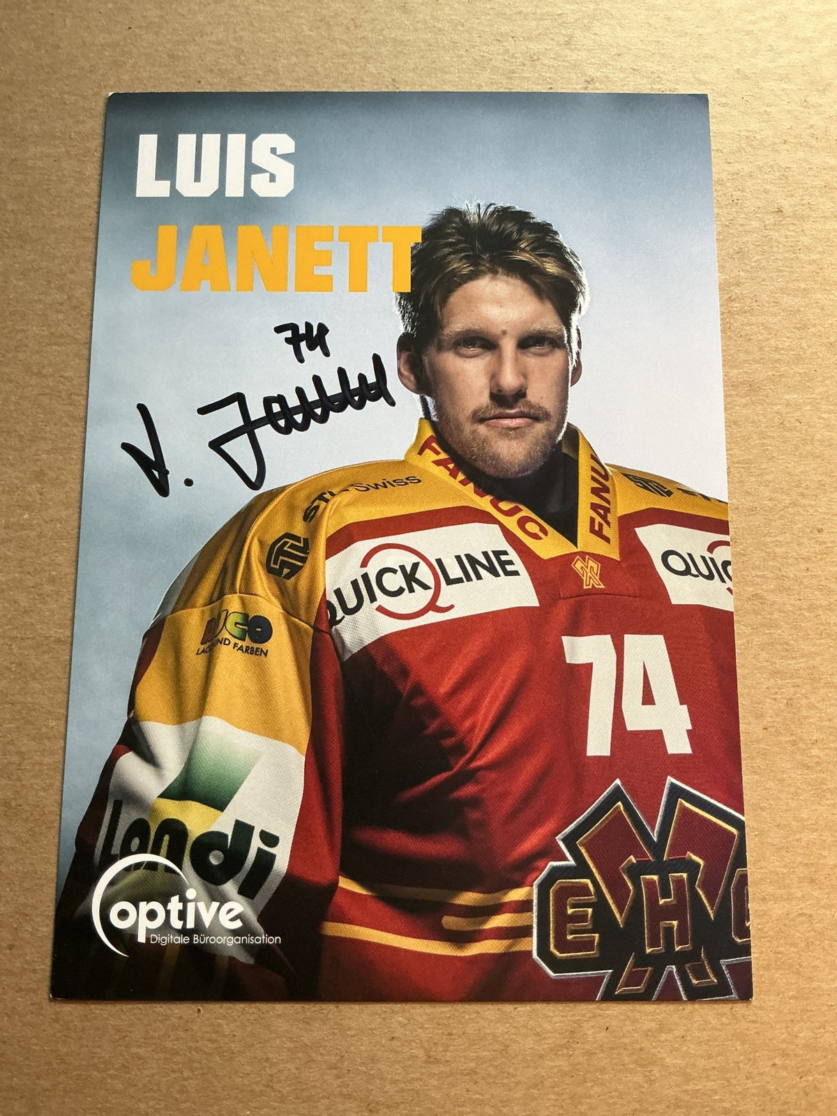 Luis Janett, Switzerland 🇨🇭 EHC Biel-Bienne 2024/25 hand signed - Autographs-World