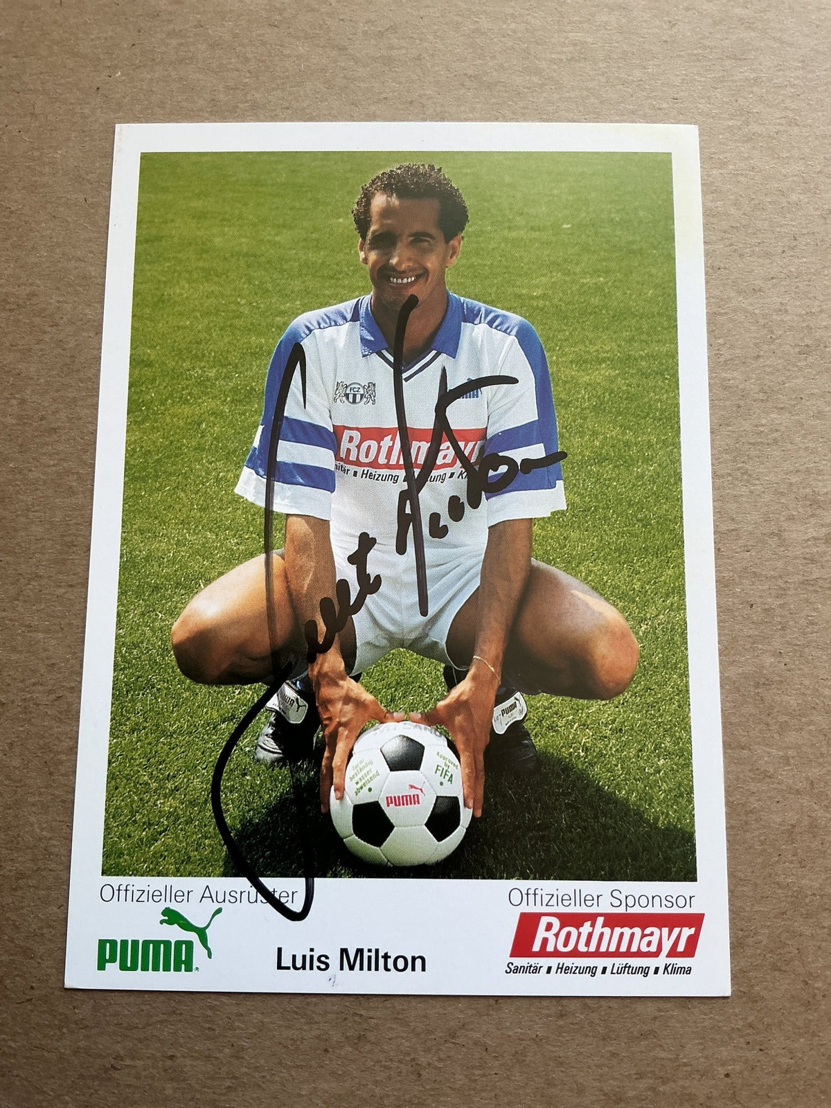 Luis Milton, Brazil 🇧🇷 FC Zürich 1992/93 hand signed - Autographs-World