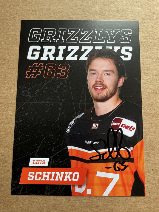 Luis Schinko, Germany 🇩🇪 Grizzlys Wolfsburg 2024/25 hand signed - Autographs-World