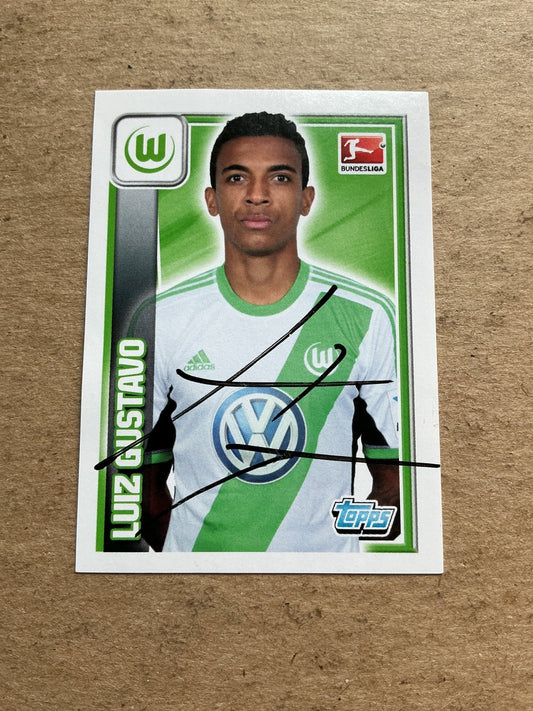 Luiz Gustavo, Brazil 🇧🇷 VfL Wolfsburg 2013/14 Topps hand signed - Autographs-World