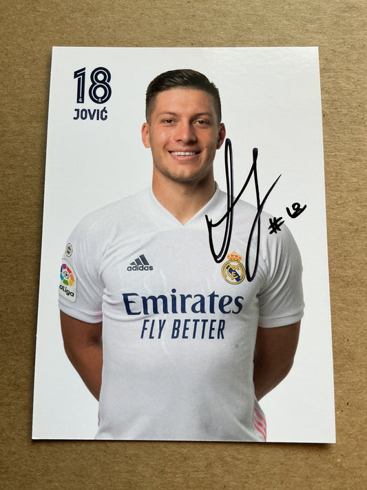Luka Jovic, Serbia 🇷🇸 Real Madrid 2020/21 hand signed - Autographs-World