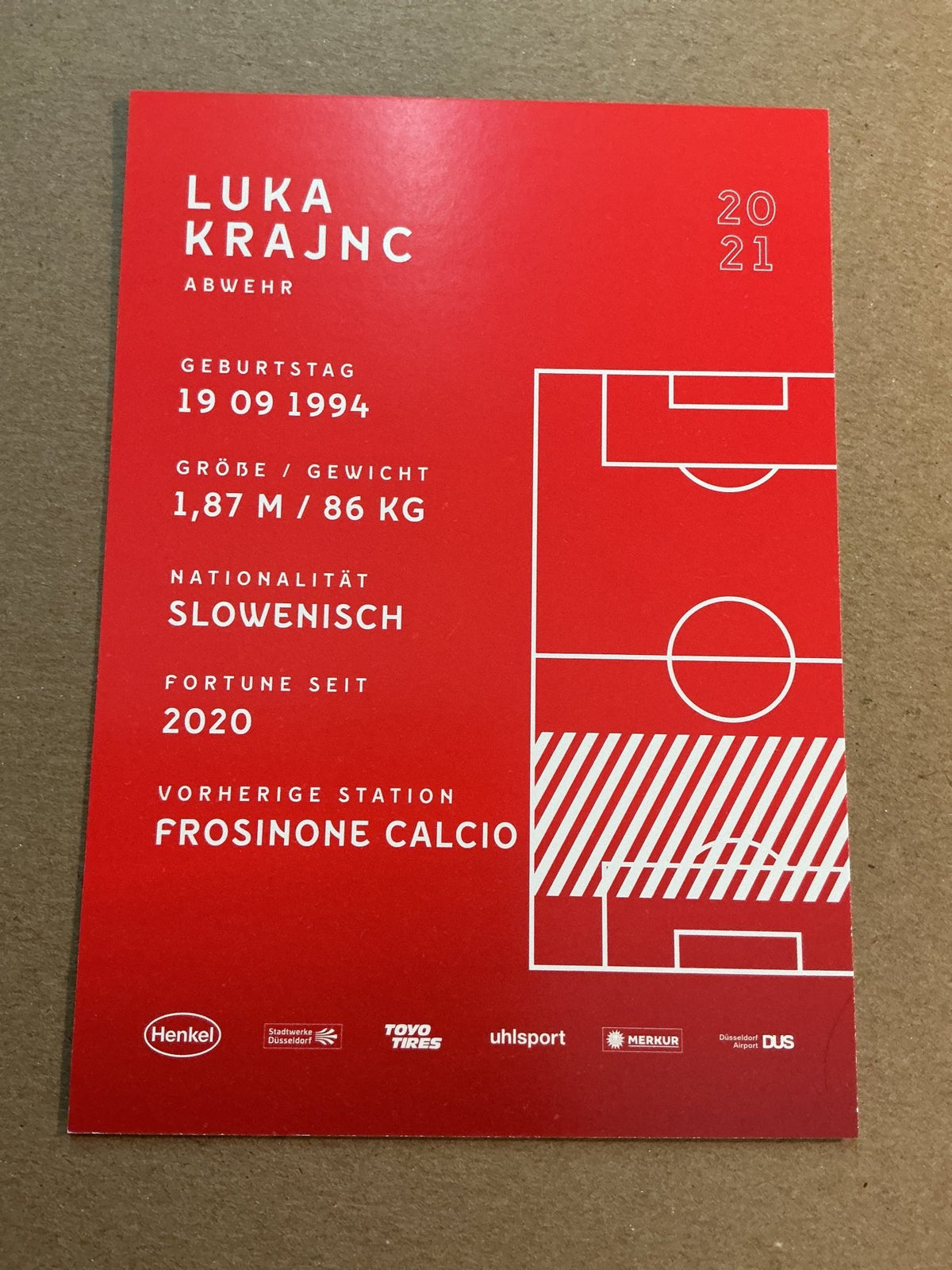 Luka Kranj, Slovenia 🇸🇮 Fortuna Düsseldorf 2020/21 hand signed - Autographs-World
