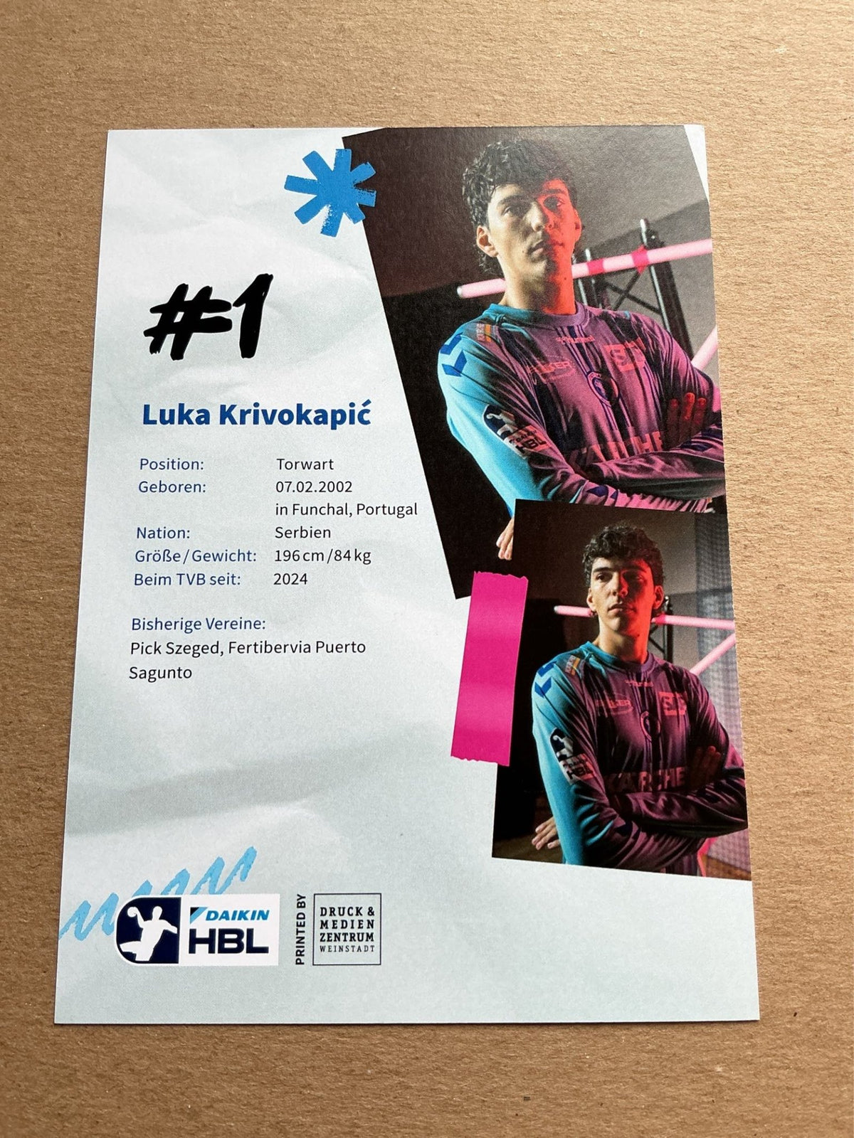 Luka Krivokapić, Serbia 🇷🇸 TVB 1898 Stuttgart 2024/25 hand signed - Autographs-World