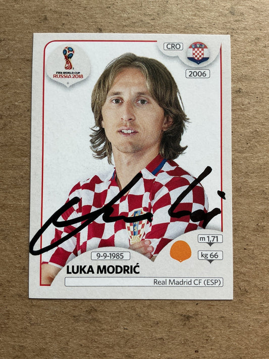 Luka Modrić, Croatia 🇭🇷 FIFA World Cup 2018 Panini hand signed - Autographs-World