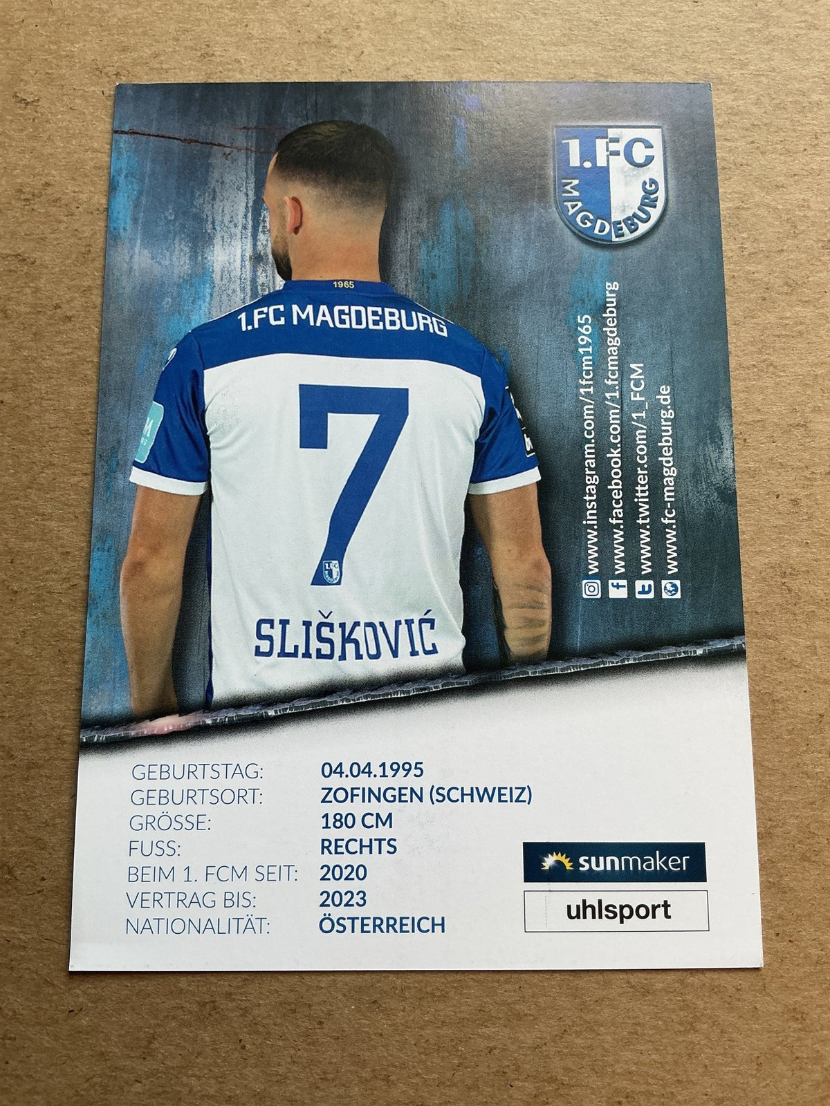 Luka Sliskovic, Austria 🇦🇹 1.FC Magdeburg 2020/21 hand signed - Autographs-World
