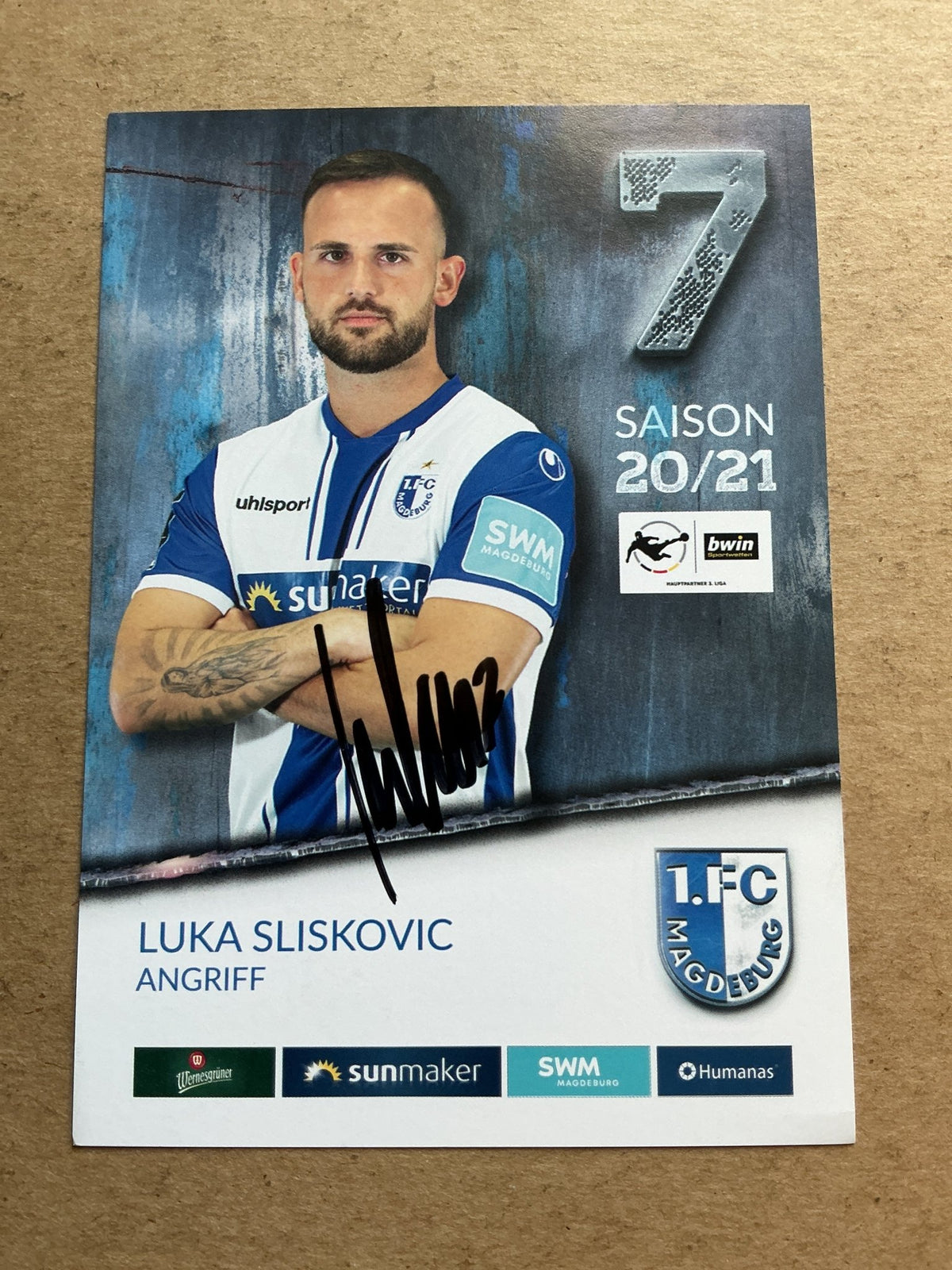 Luka Sliskovic, Austria 🇦🇹 1.FC Magdeburg 2020/21 hand signed - Autographs-World
