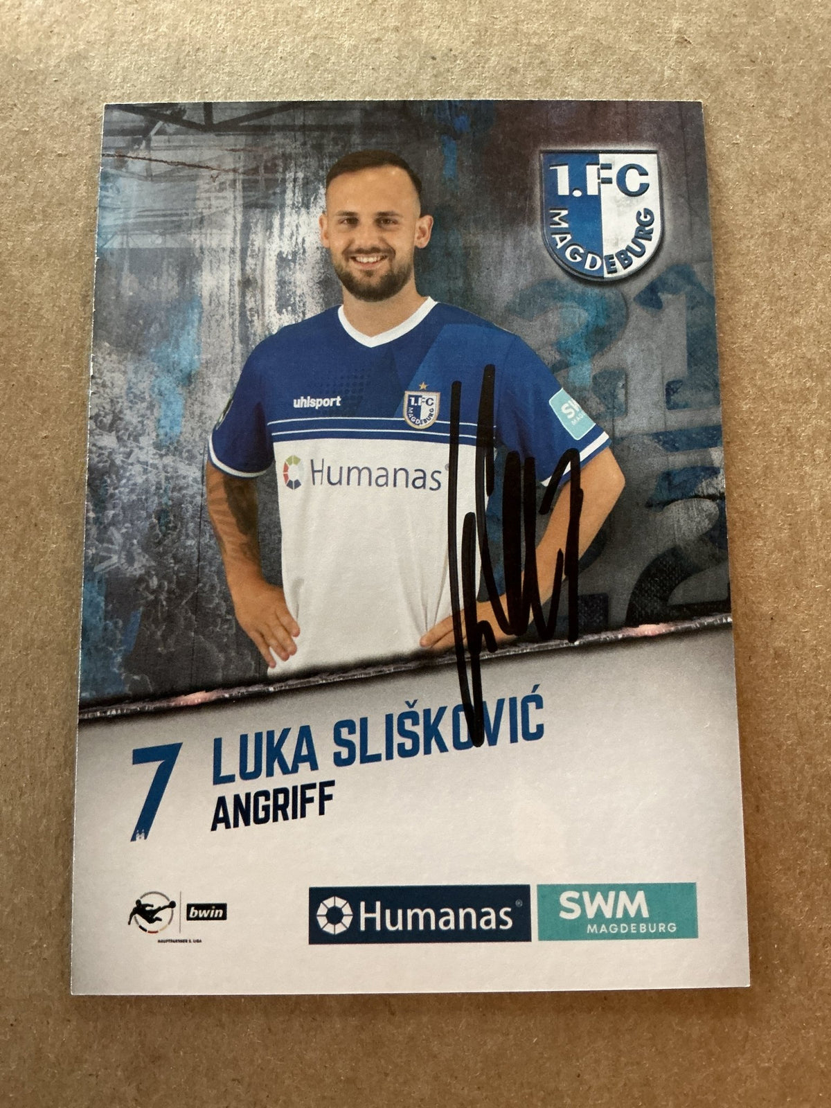 Luka Slišković, Austria 🇦🇹 1.FC Magdeburg 2021/22 hand signed - Autographs-World