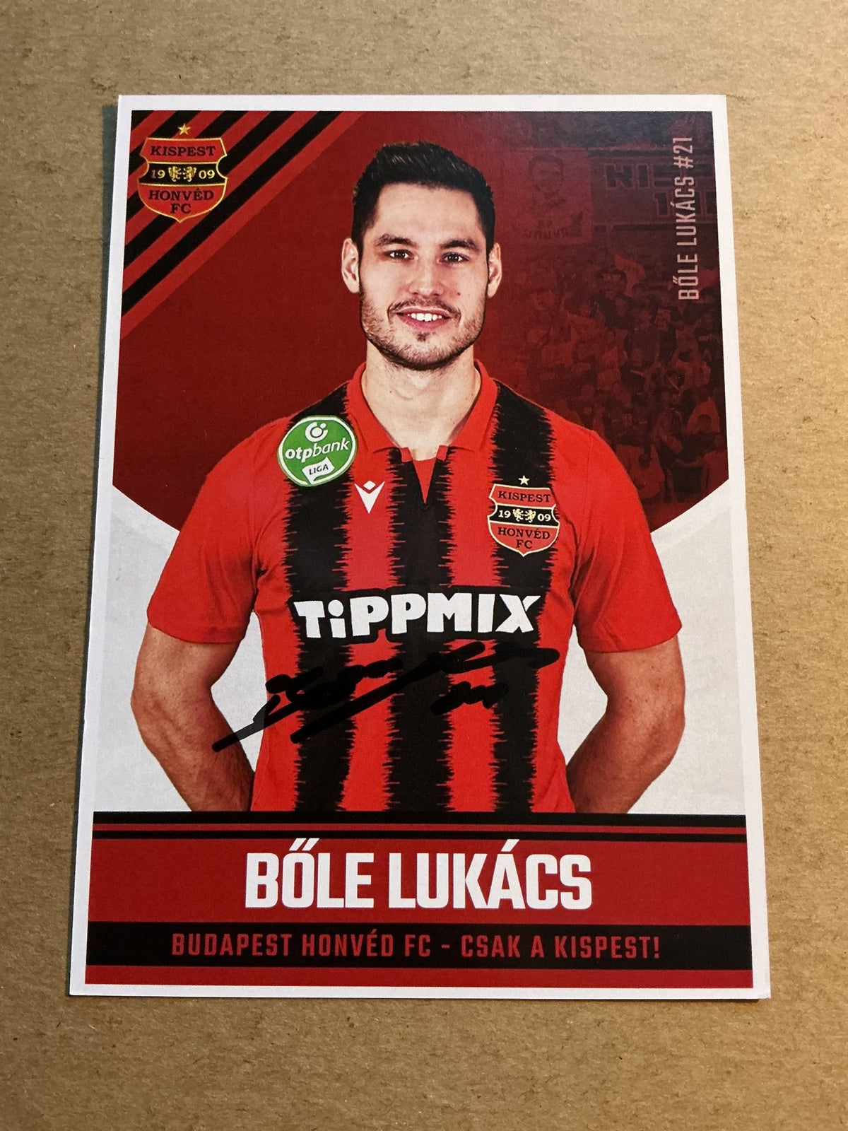 Lukács Böle, Hungary 🇭🇺 Budapest Honvéd FC 2021/22 hand signed - Autographs-World