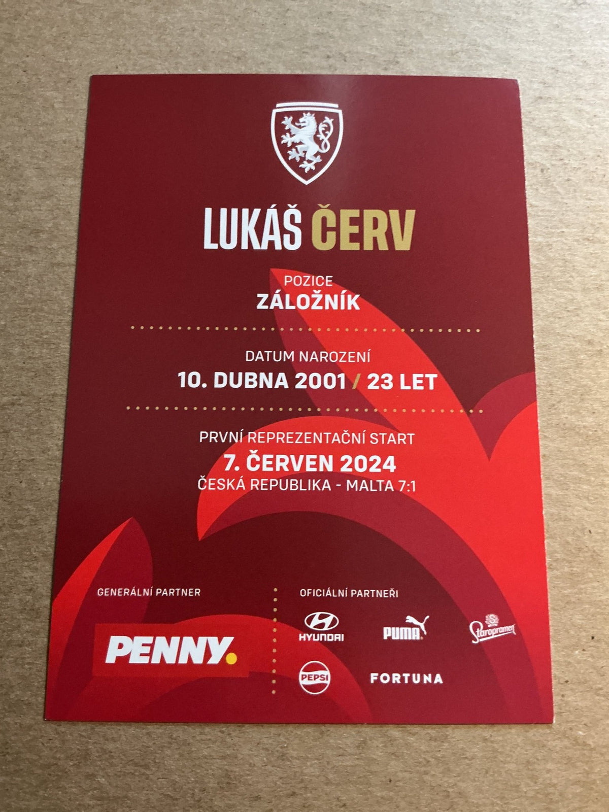Lukas Cerv, Czech Republic 🇨🇿 2023 hand signed - Autographs-World