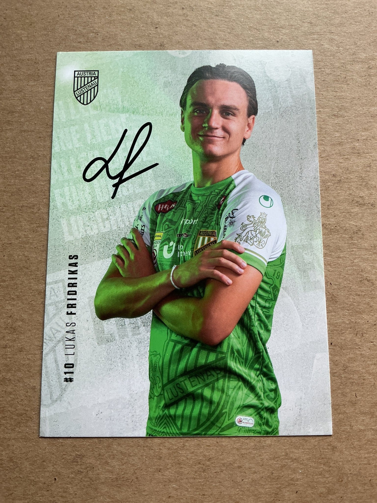 Lukas Fridrikas, Austria 🇦🇹 SC Austria Lustenau 2023/24 hand signed - Autographs-World