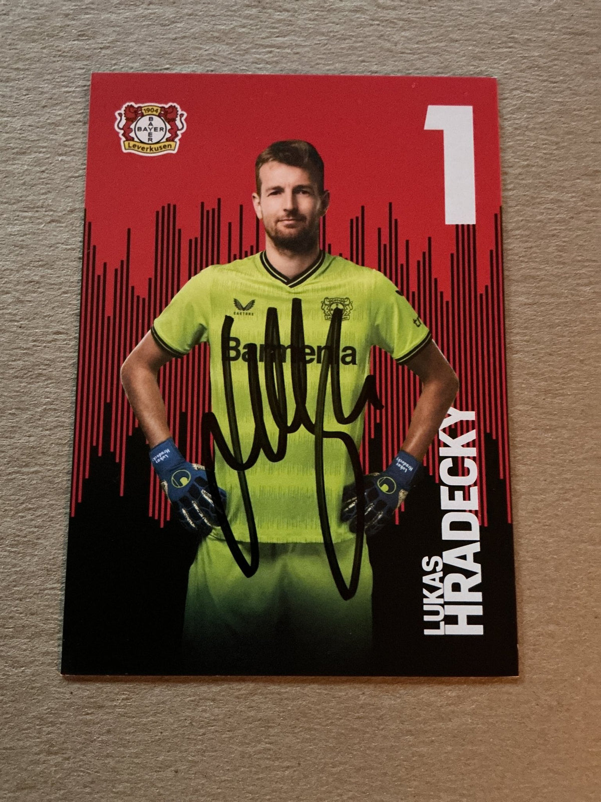 Lukas Hradecky, Finland 🇫🇮 Bayer 04 Leverkusen 2022/23 hand signed - Autographs-World