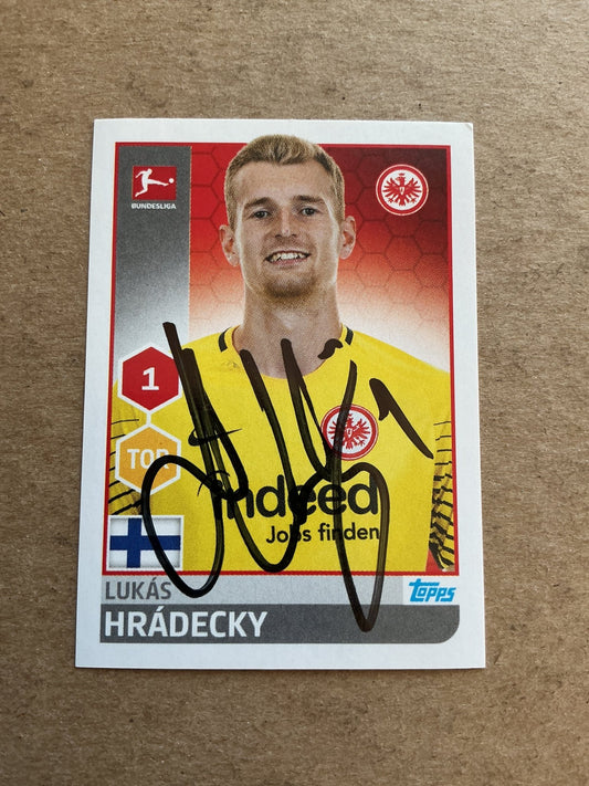 Lukas Hrádecky, Finland 🇫🇮 Eintracht Frankfurt 2017/18 Topps hand signed - Autographs-World