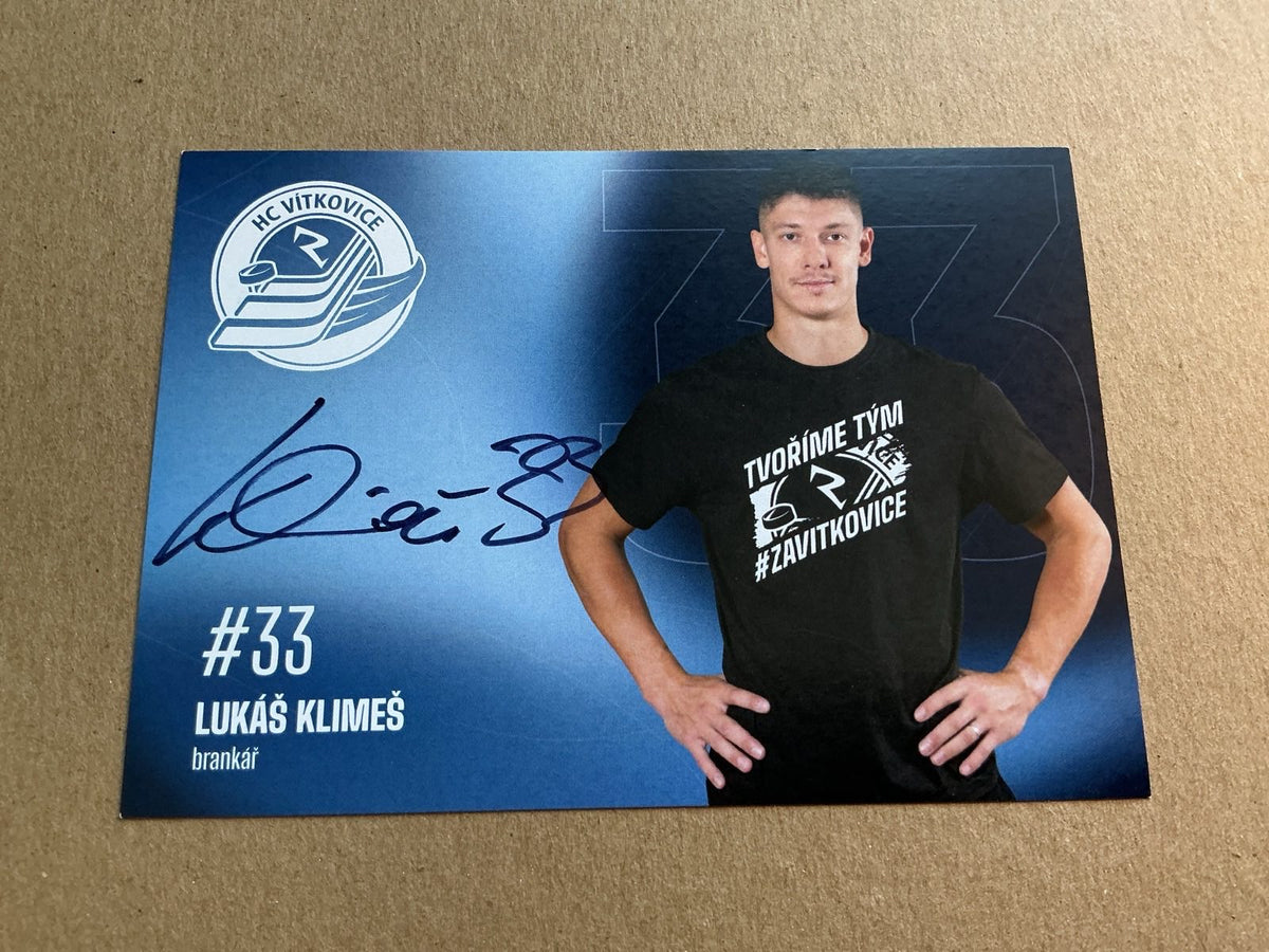 Lukáš Klimeš, Czech Republic 🇨🇿 HC Vítkovice 2025/26 hand signed - Autographs-World
