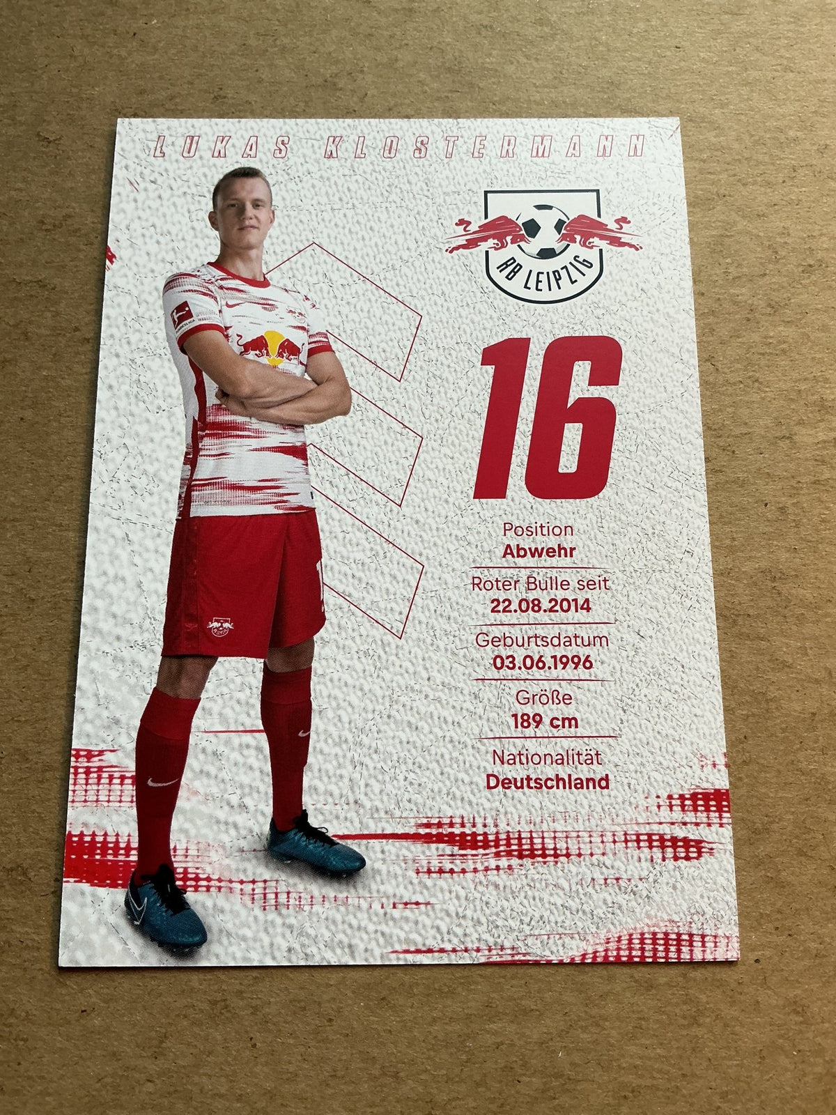 Lukas Klostermann, Germany 🇩🇪 RB Leipzig 2021/22 hand signed - Autographs-World