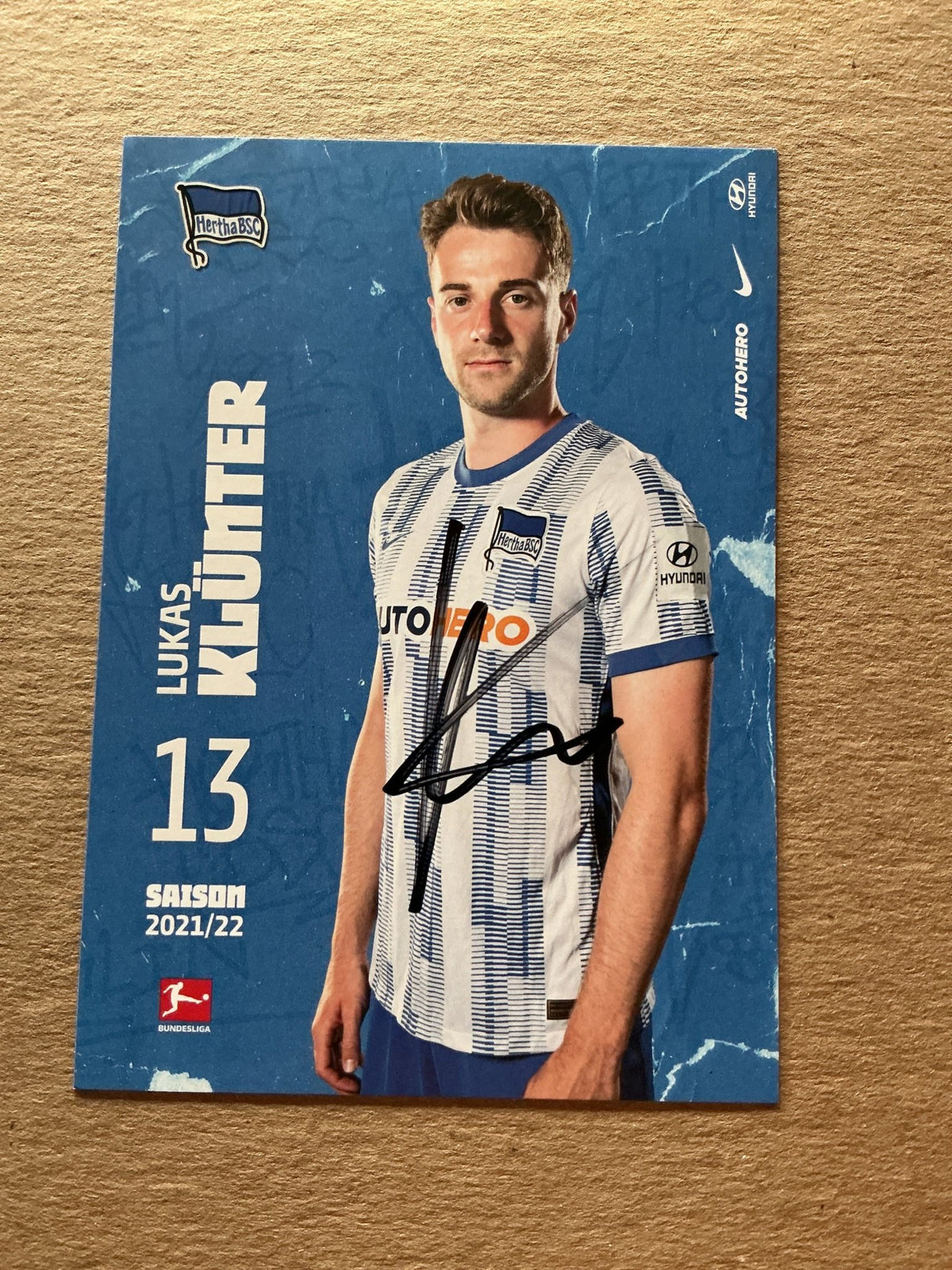 Lukas Klünter, Germany 🇩🇪 Hertha BSC Berlin 2021/22 hand signed - Autographs-World