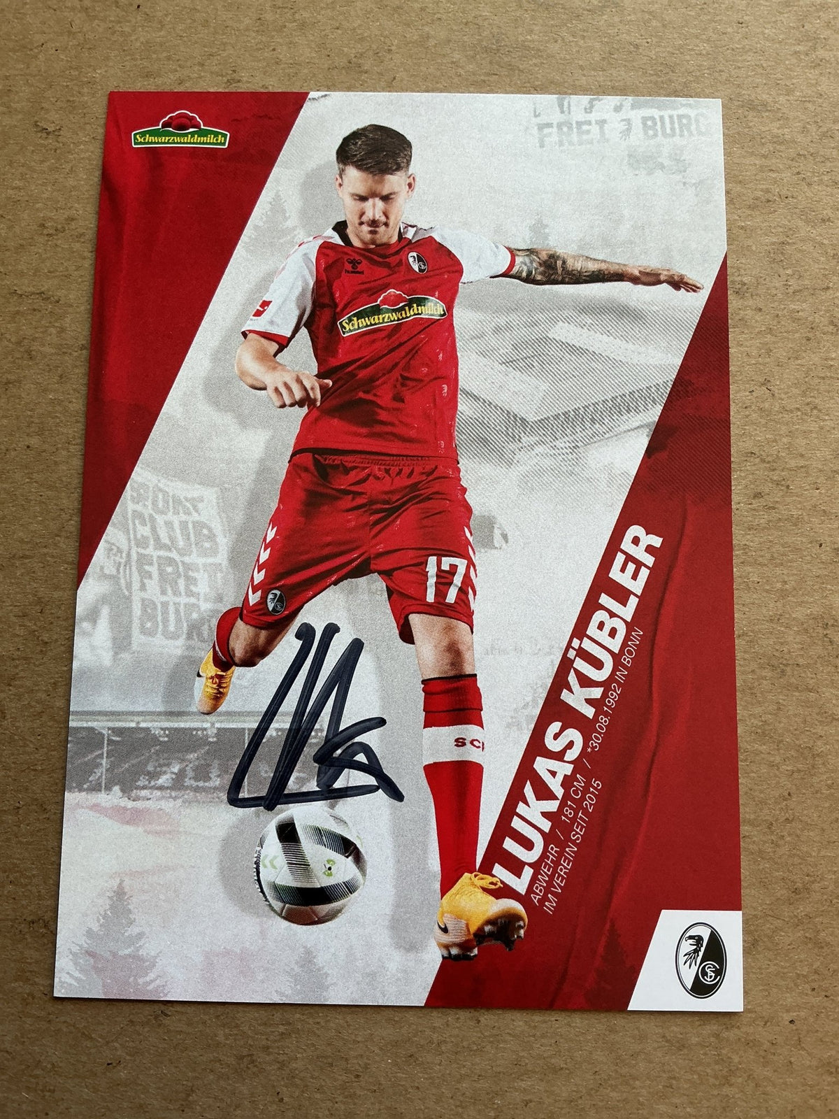 Lukas Kübler, Germany 🇩🇪 SC Freiburg 2020/21 hand signed - Autographs-World