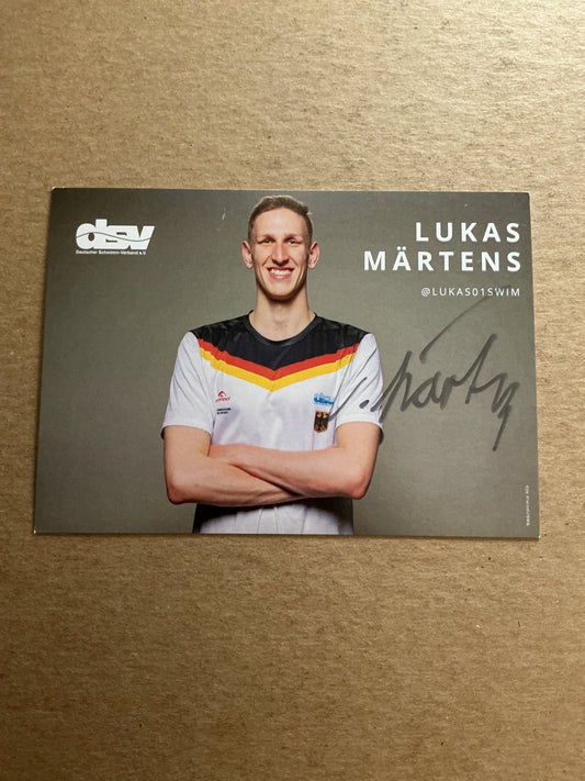 Lukas Märtens, Germany 🇩🇪 Swimming Summer Olympics 2024 hand signed - Autographs-World