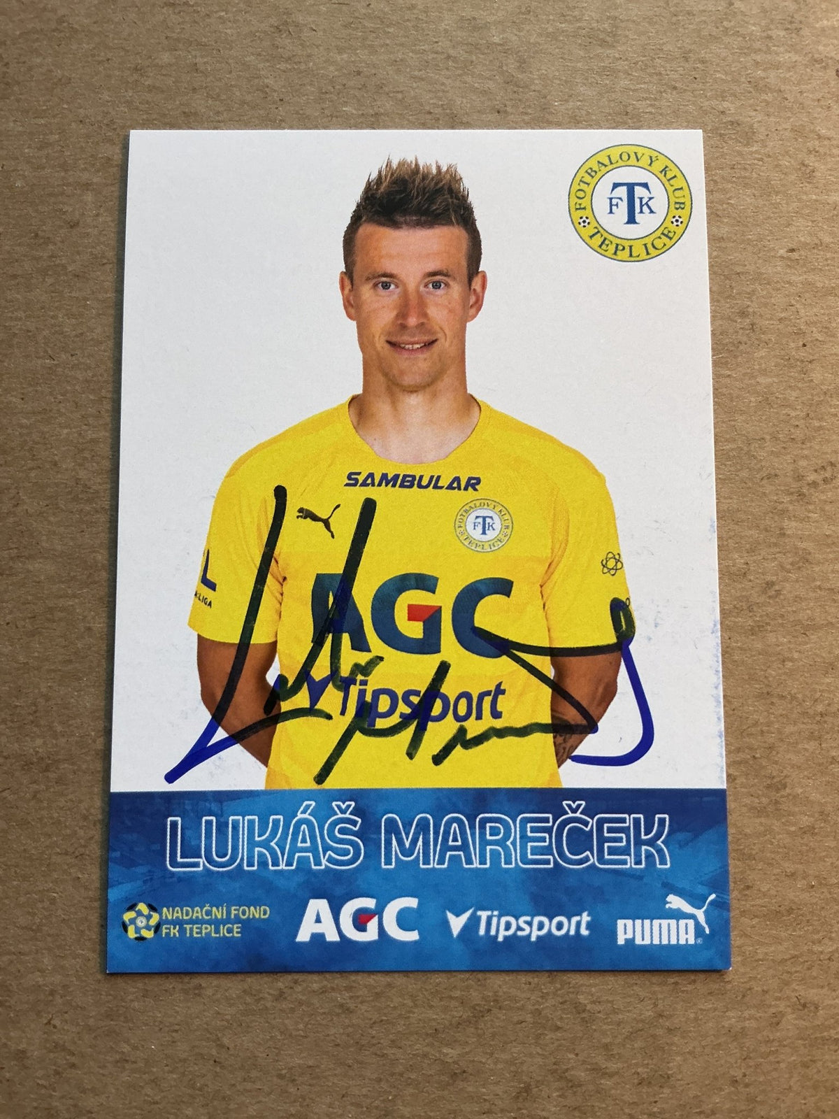 Lukáš Mareček, Czech Republic 🇨🇿 FK Teplice 2022/23 hand signed - Autographs-World