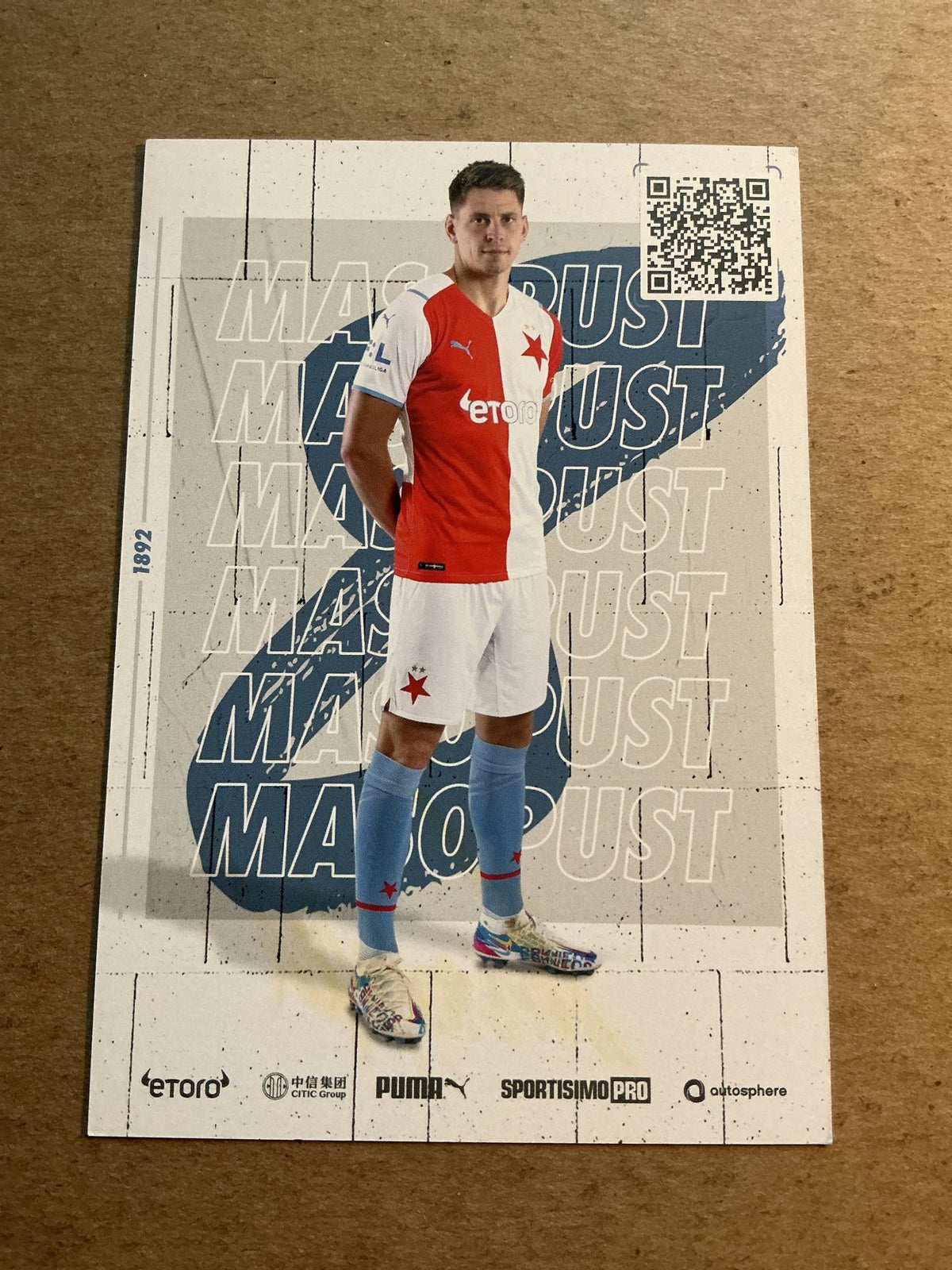 Lukáš Masopust, Czech Republic 🇨🇿 SK Slavia Prague 2021/22 hand signed - Autographs-World