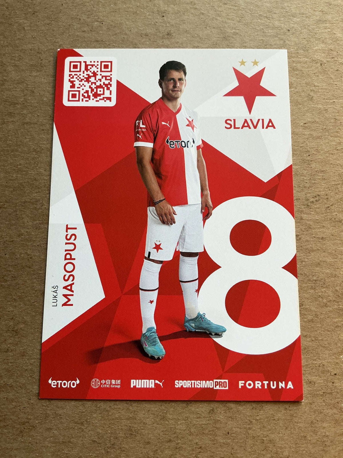 Lukáš Masopust, Czech Republic 🇨🇿 SK Slavia Prague 2022/23 hand signed - Autographs-World