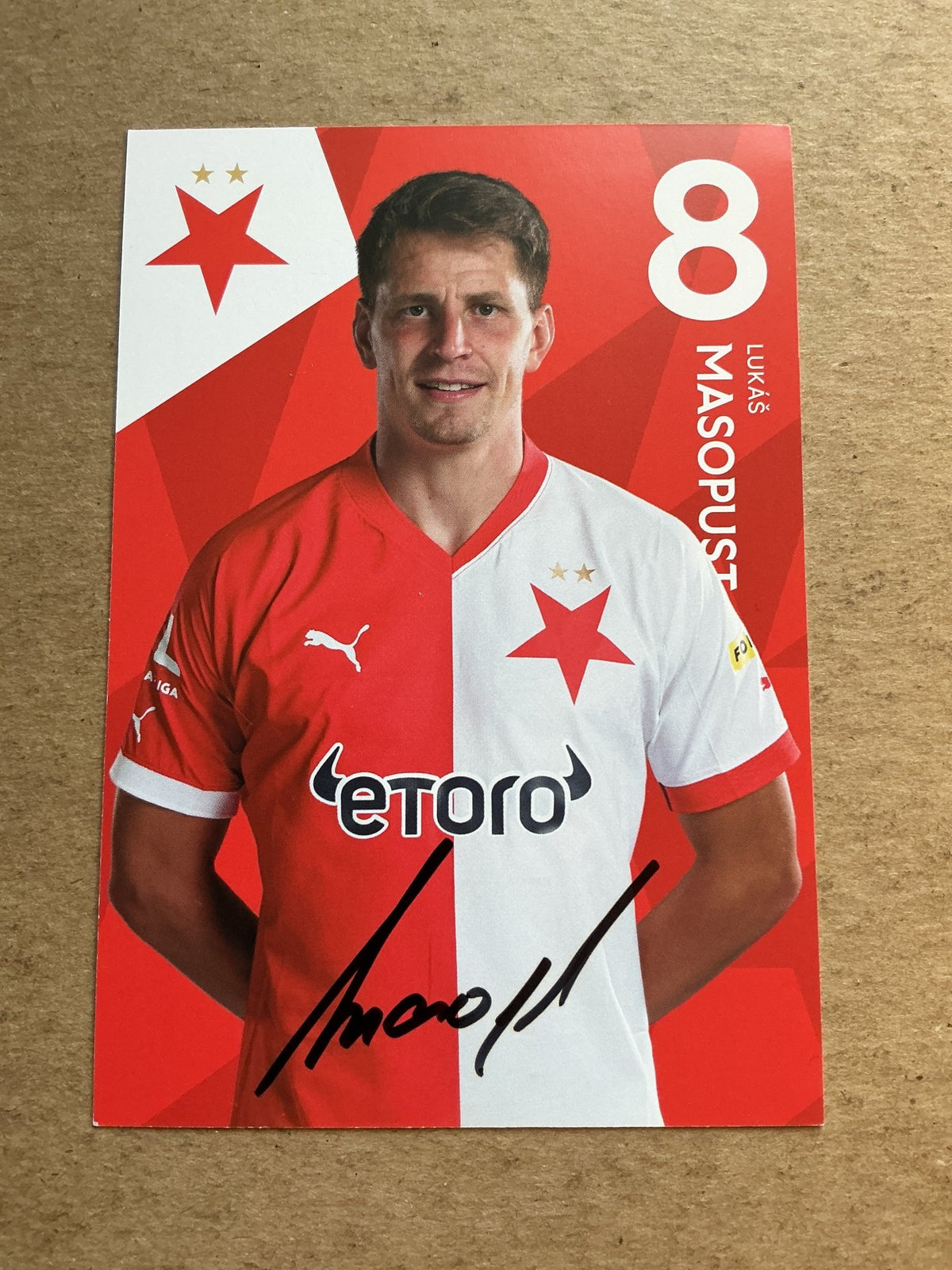 Lukáš Masopust, Czech Republic 🇨🇿 SK Slavia Prague 2022/23 hand signed - Autographs-World