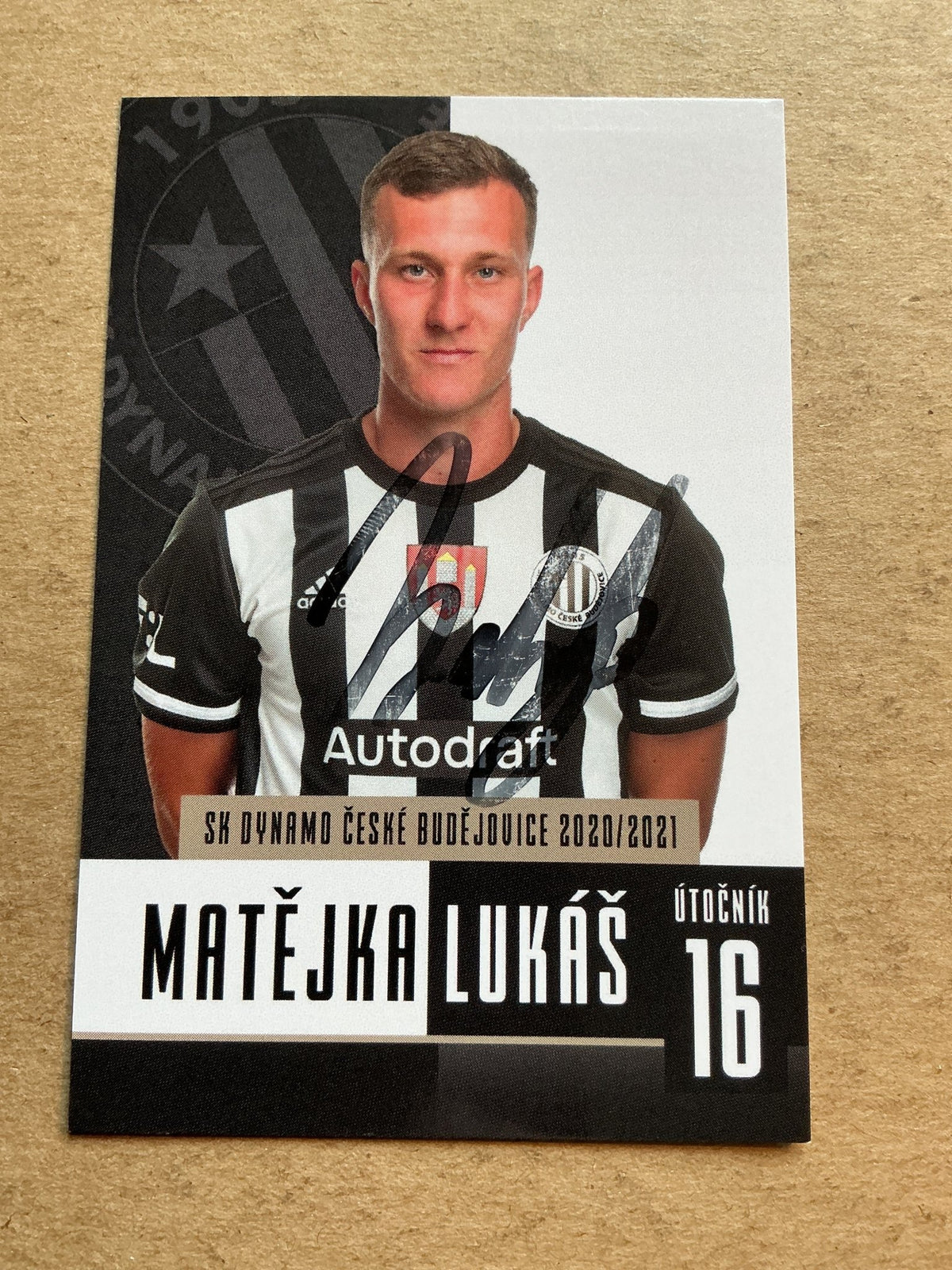 Lukáš Matějka, Czech Republic 🇨🇿 SK Dynamo České Budějovice 2020/21 hand signed - Autographs-World