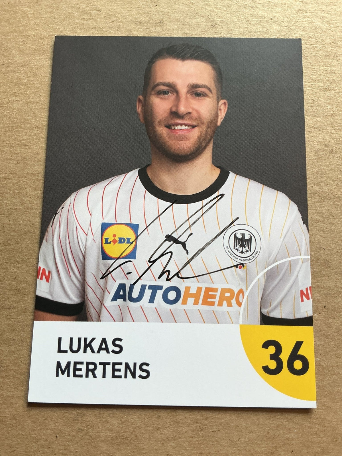 Lukas Mertens, Germany 🇩🇪 Handball Summer Olympics 2024 hand signed - Autographs-World