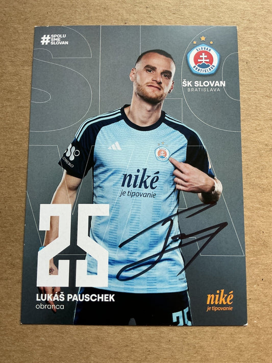Lukas Pauschek, Slovakia 🇸🇰 SK Slovan Bratislava 2024/25 hand signed - Autographs-World