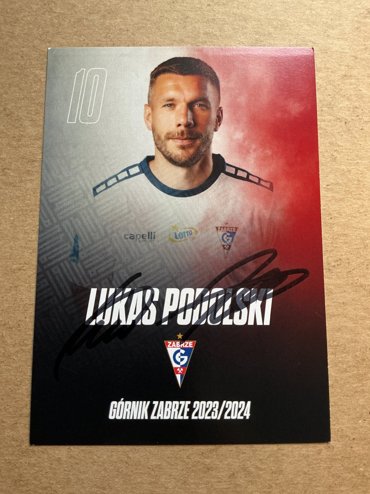 Lukas Podolski, Germany 🇩🇪 Górnik Zabrze 2023/24 hand signed - Autographs-World