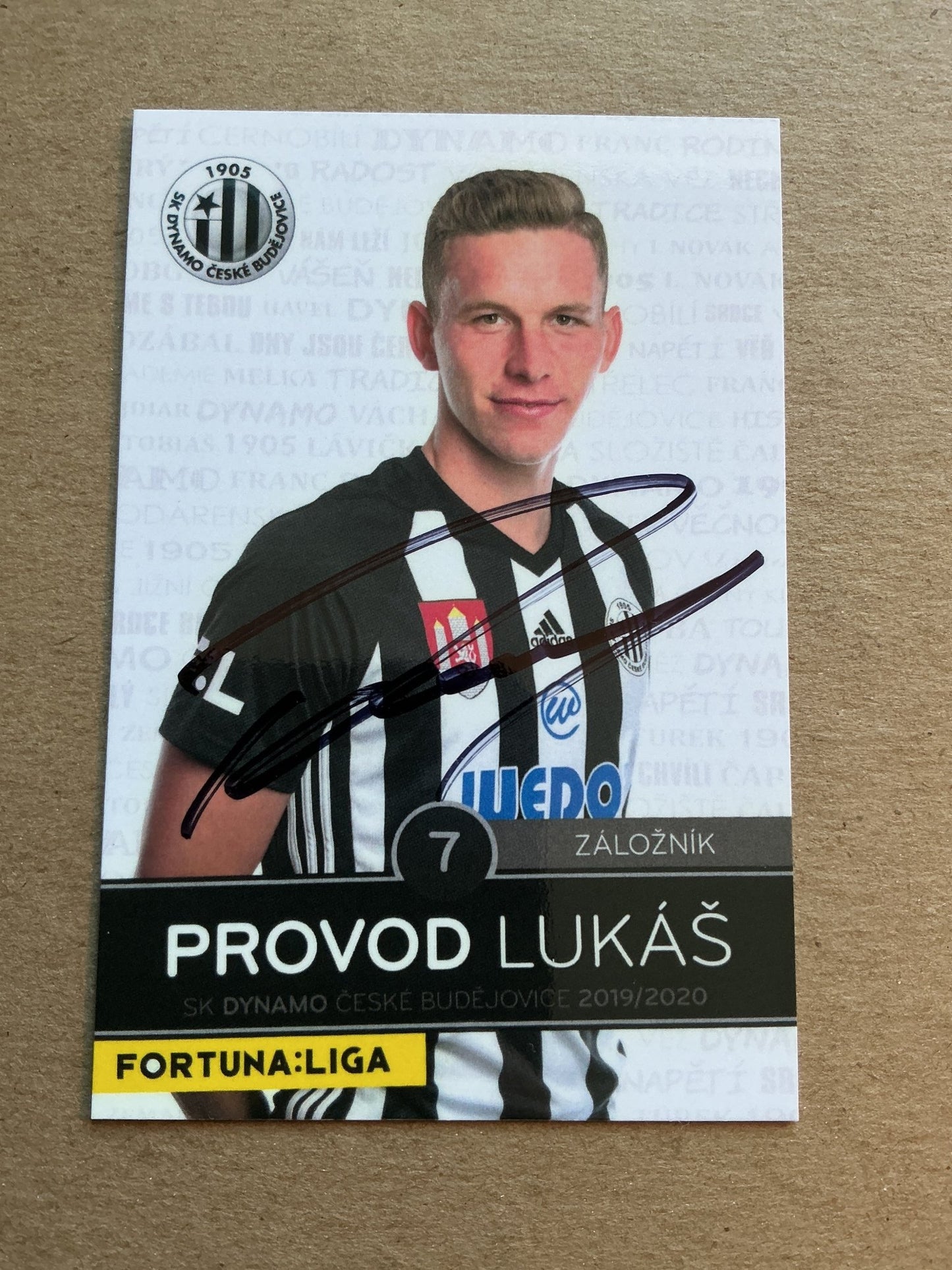 Lukáš Provod, Czech Republic 🇨🇿 SK Dynamo Cěské Budějovice 2019/20 hand signed - Autographs-World