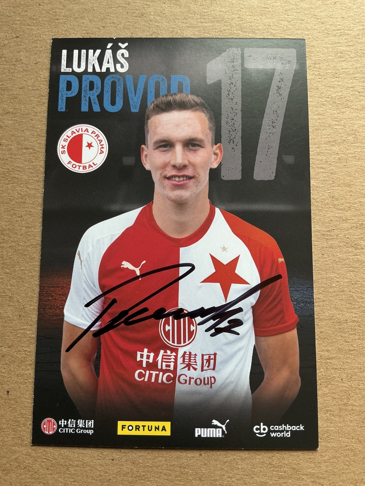 Lukáš Provod, Czech Republic 🇨🇿 SK Slavia Prague 2019/20 hand signed - Autographs-World