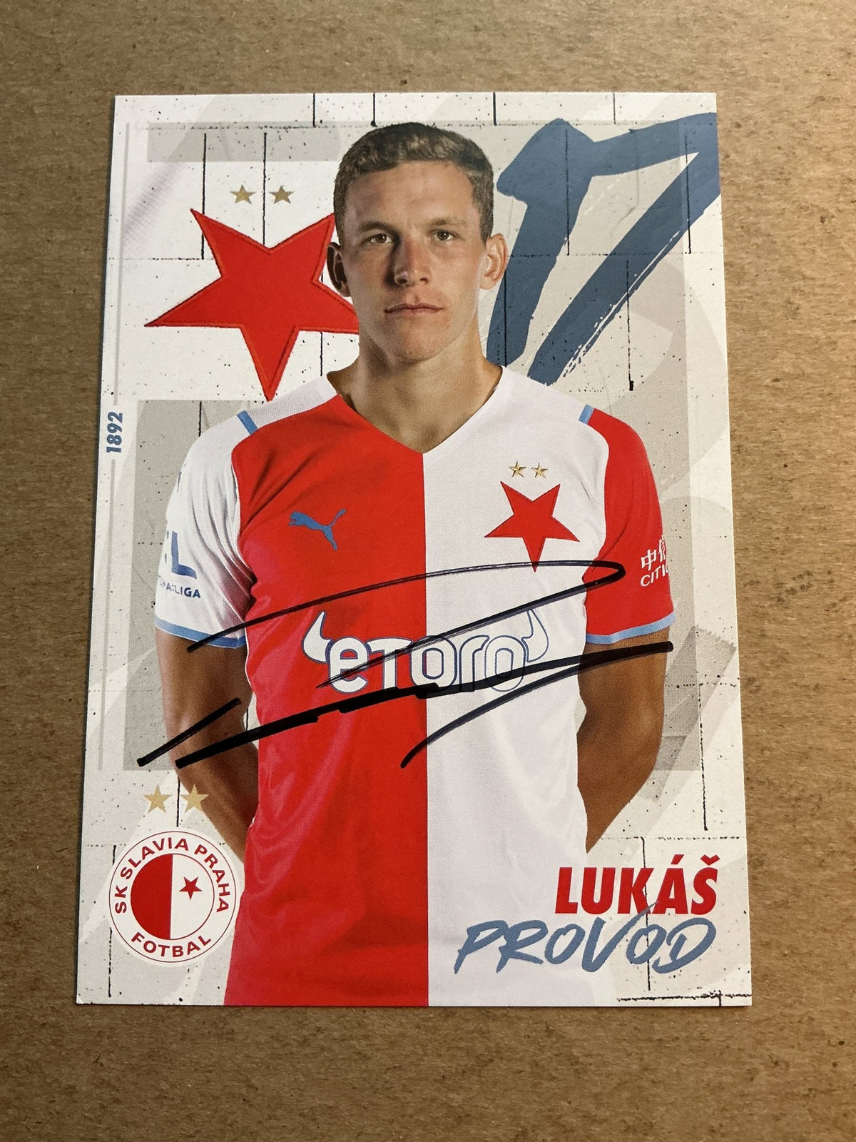 Lukáš Provod, Czech Republic 🇨🇿 SK Slavia Prague 2021/22 hand signed - Autographs-World