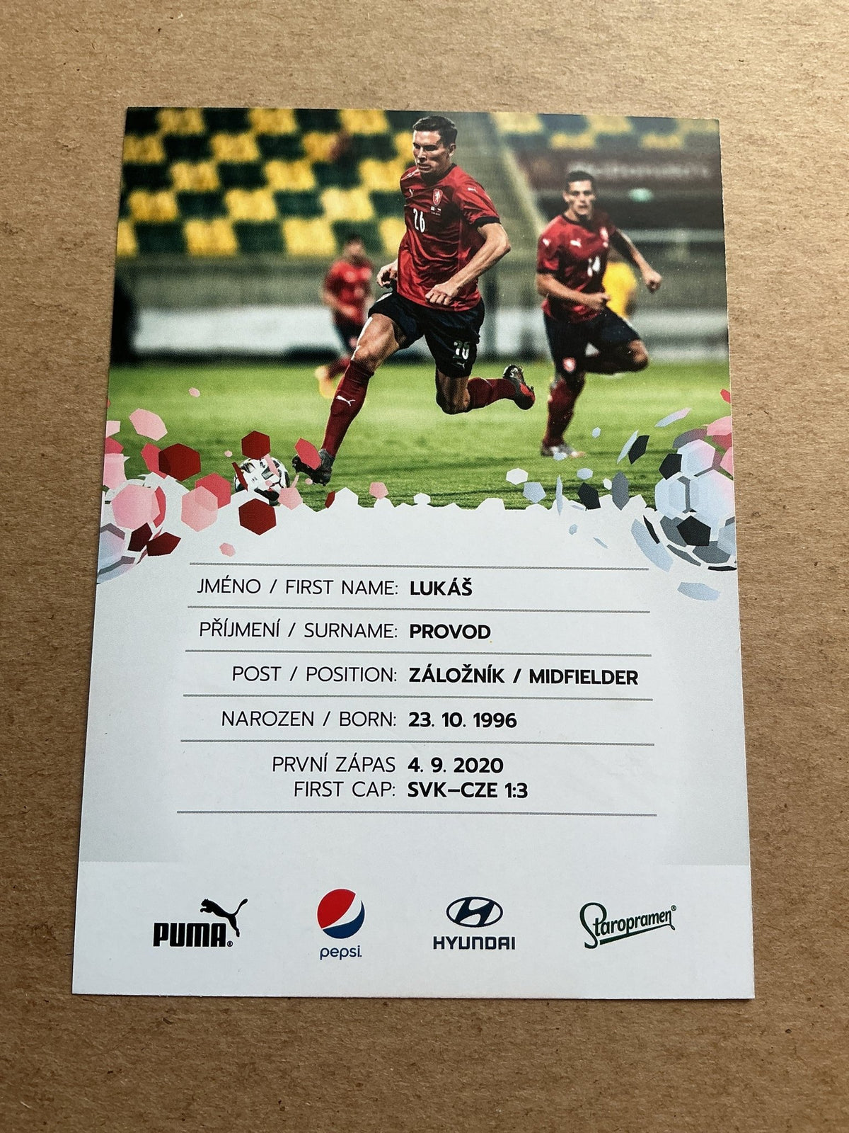 Lukáš Provod, Czech Republic 🇨🇿 UEFA Euro Cup 2020 hand signed - Autographs-World