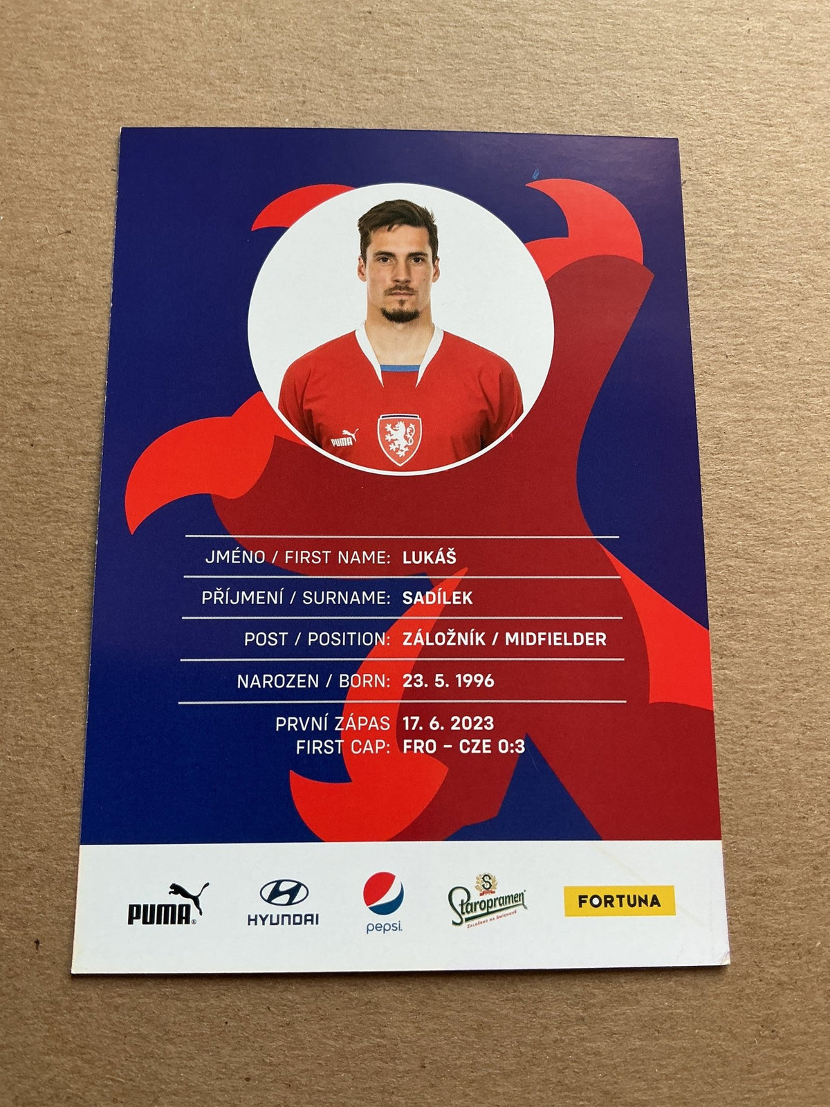 Lukáš Sadílek, Czech Republic 🇨🇿 2023 Sparta Prague hand signed - Autographs-World