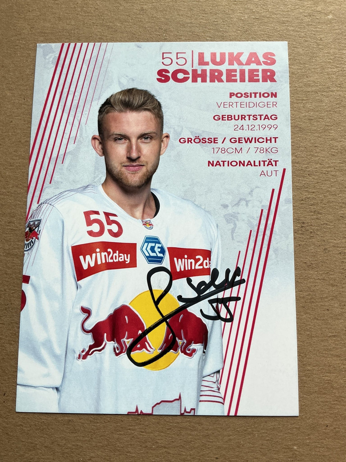 Lukas Schreier, Austria 🇦🇹 EC Red Bull Salzburg 2023/24 hand signed - Autographs-World