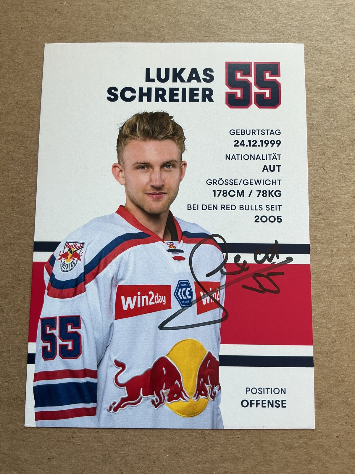 Lukas Schreier, Austria 🇦🇹 EC Red Bull Salzburg 2024/25 hand signed - Autographs-World
