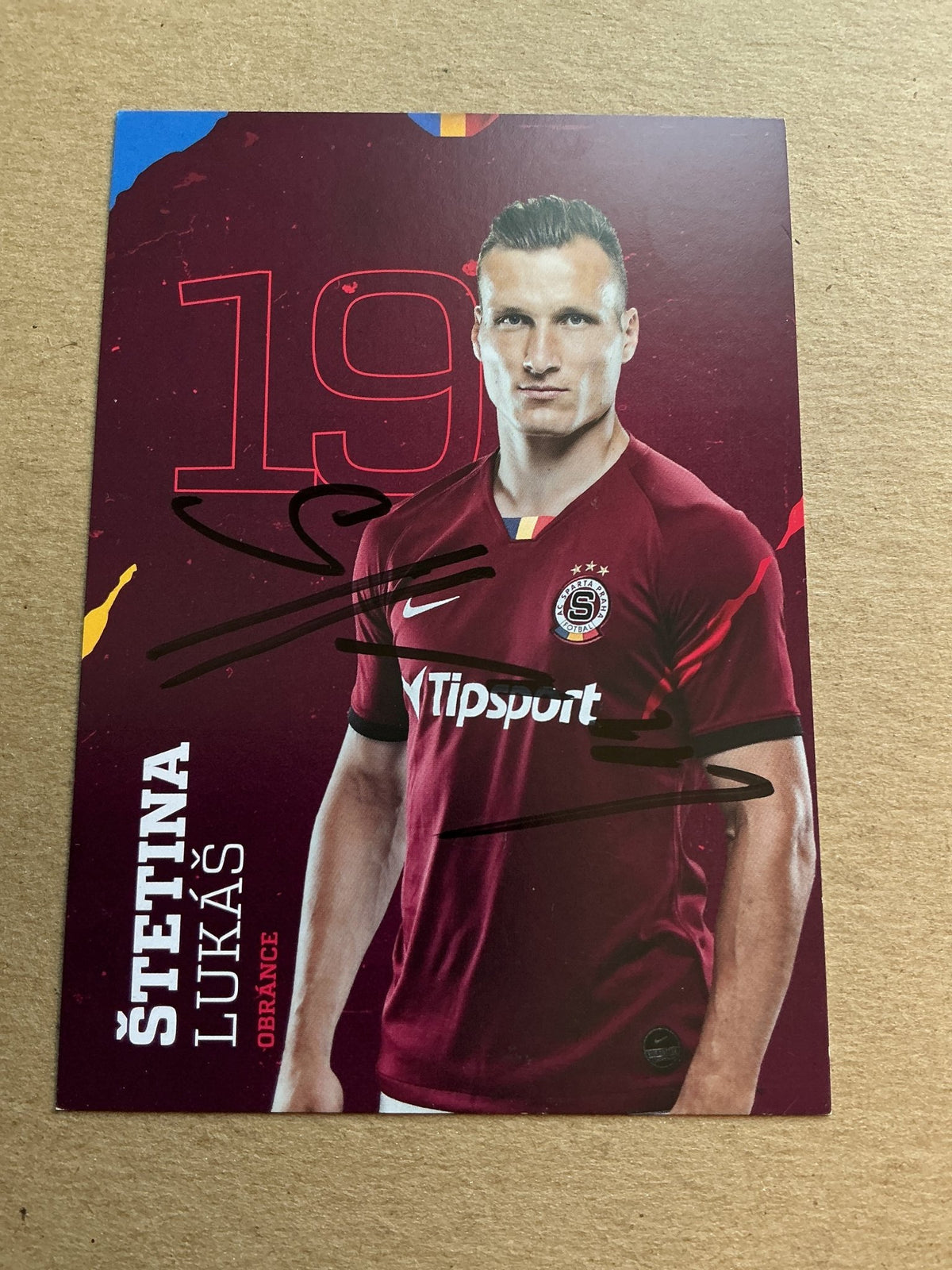 Lukáš Štetina, Slovakia 🇸🇰 AC Sparta Prague 2019/20 hand signed - Autographs-World