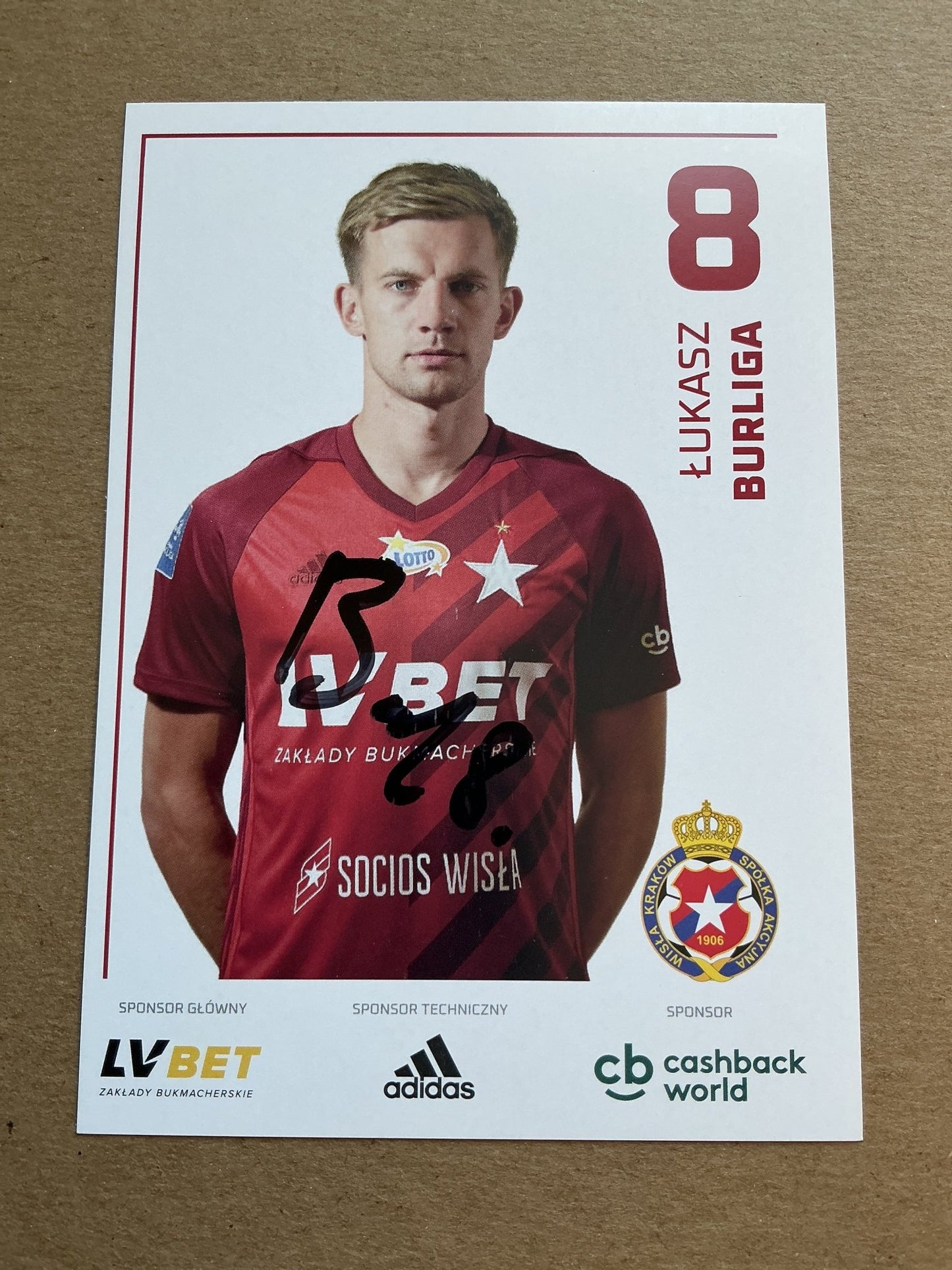 Łukasz Burkiga, Poland 🇵🇱 Wisla Kraków 2019/20 hand signed - Autographs-World