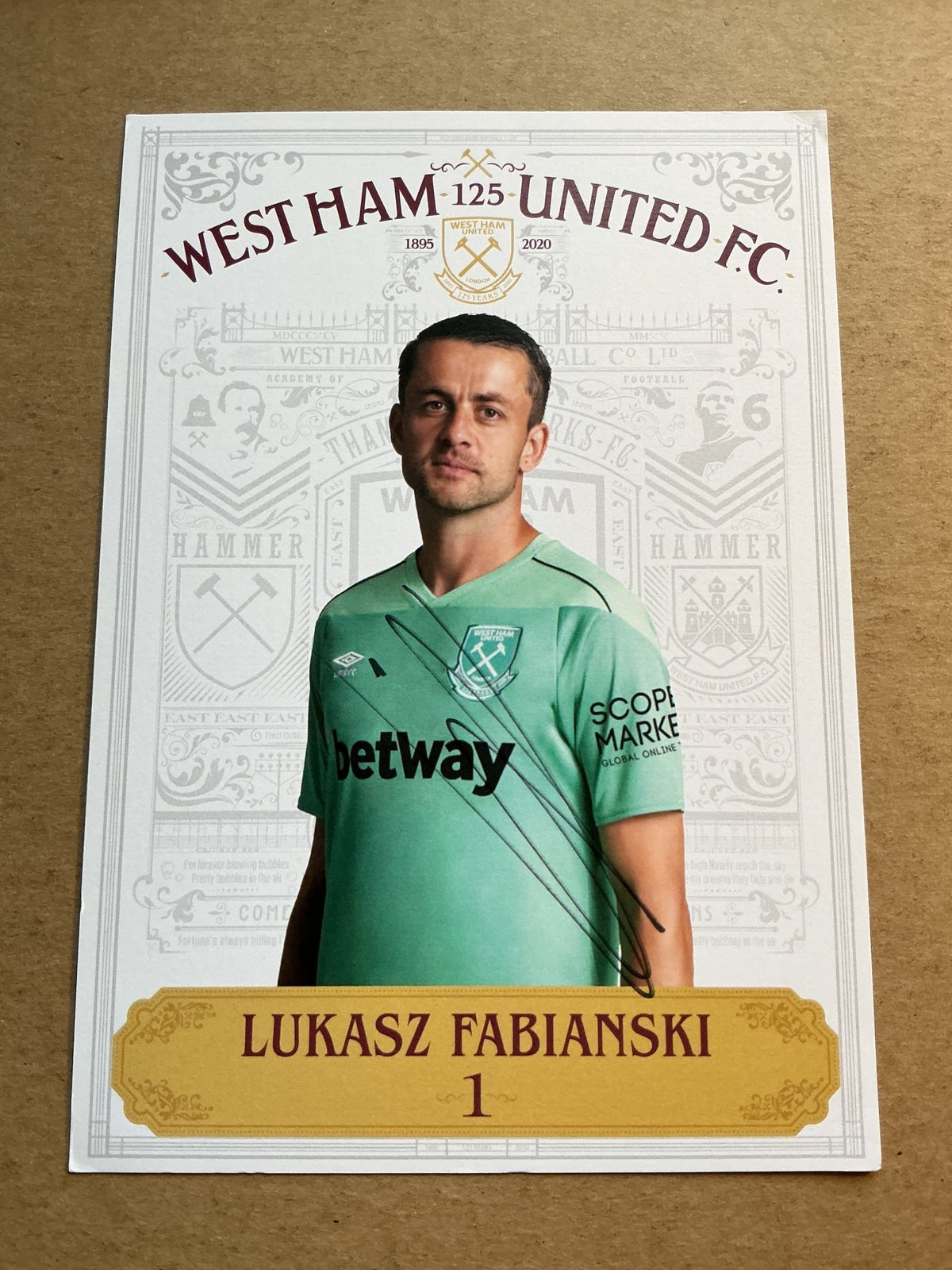 Lukasz Fabianski, Poland 🇵🇱 West Ham United 2020/21 hand signed - Autographs-World