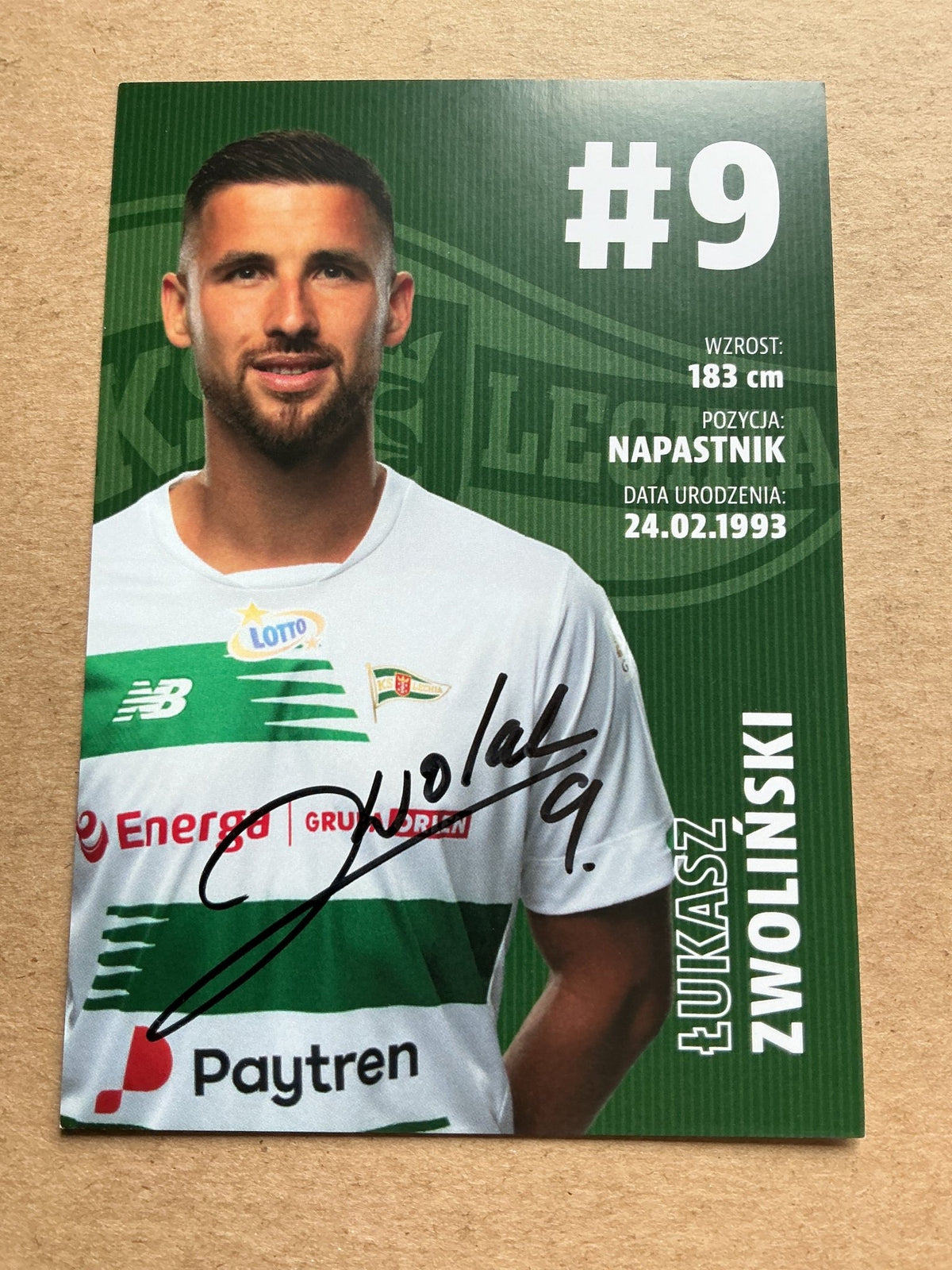 Łukasz Zwoliński, Poland 🇵🇱 Lechia Gdansk 2020/21 hand signed - Autographs-World