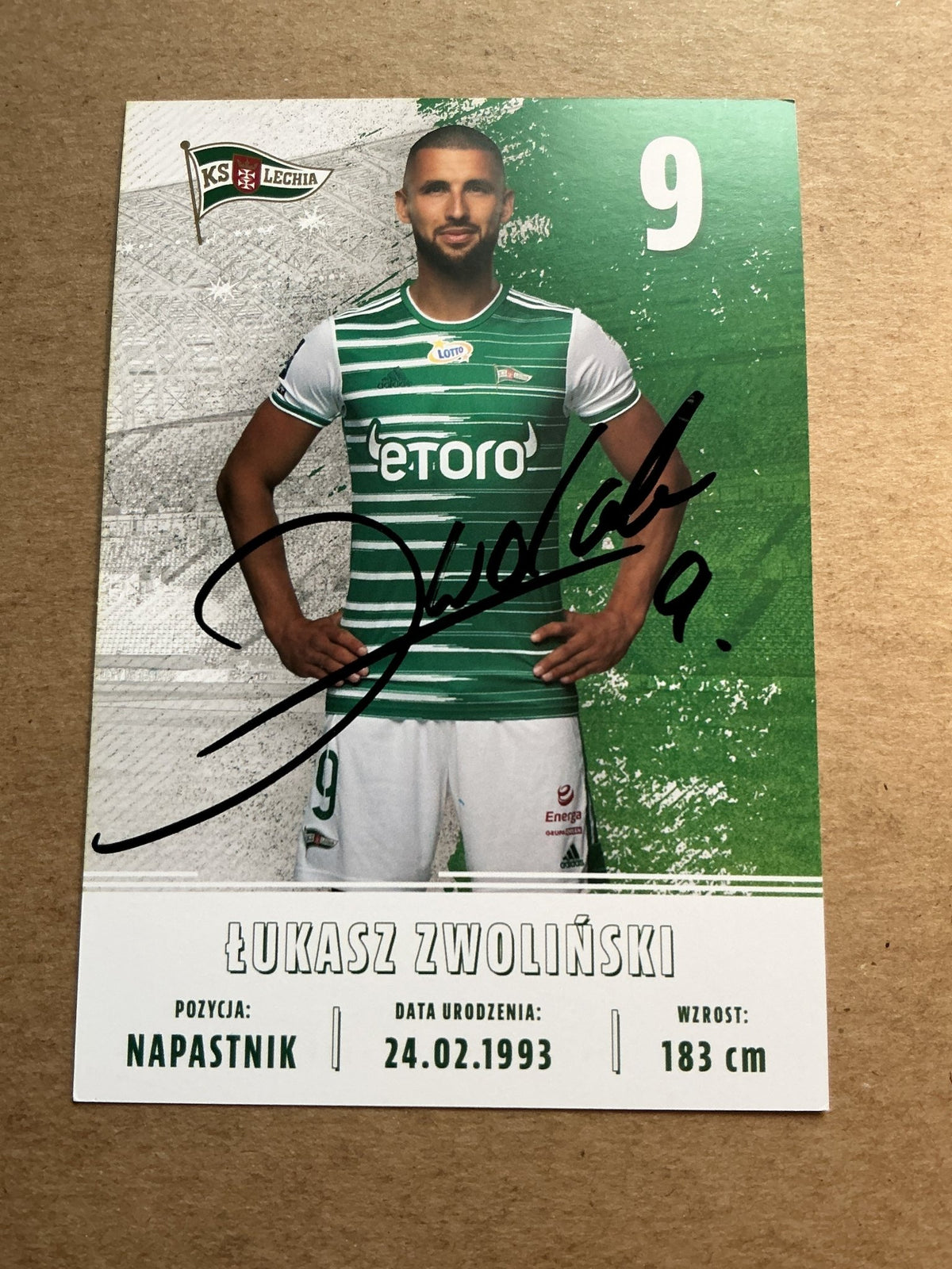 Łukasz Zwoliński, Poland 🇵🇱 Lechia Gdansk 2022/23 hand signed - Autographs-World