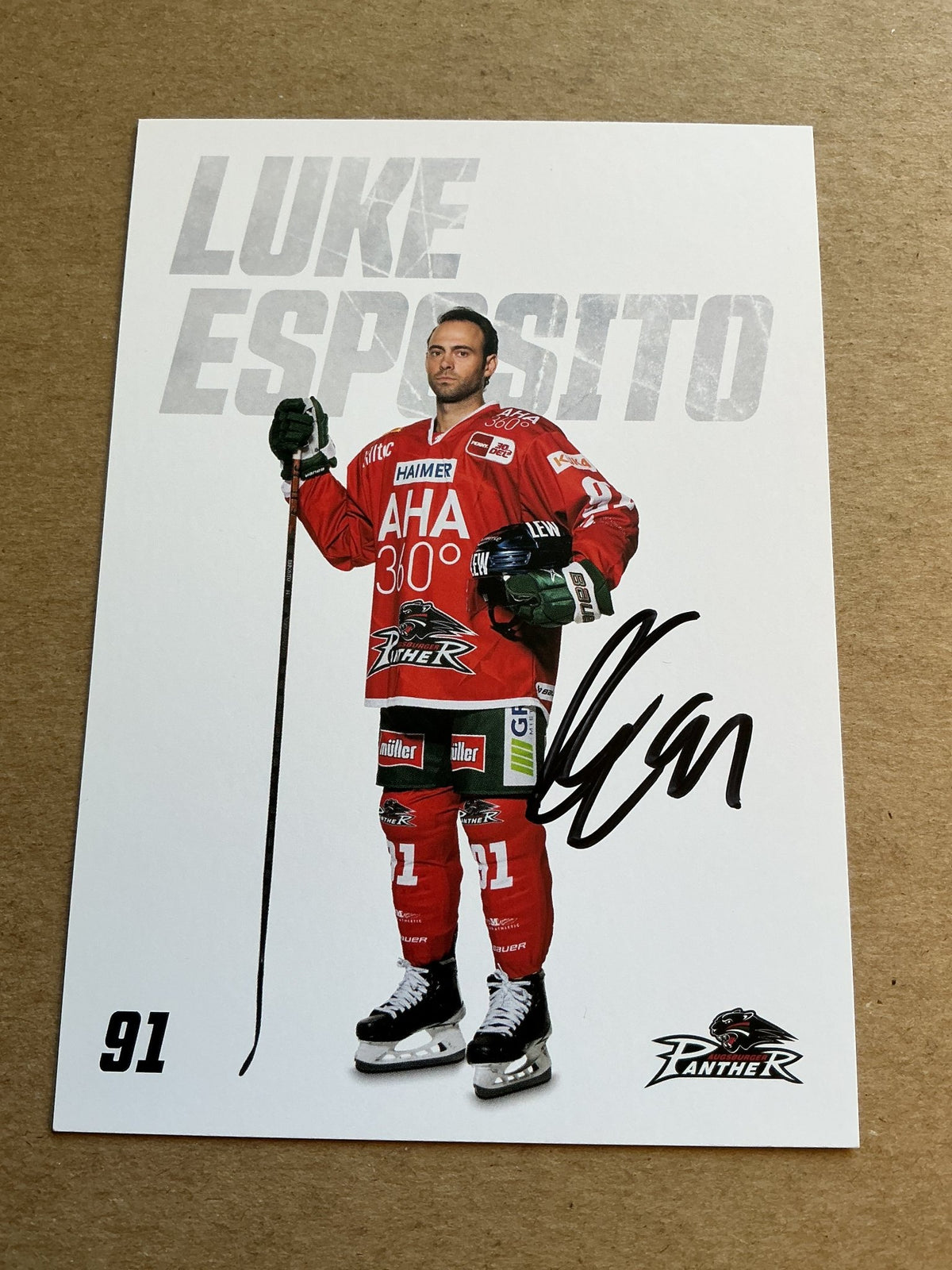 Luke Esposito, USA 🇺🇸 Augsburg Panther 2023/24 hand signed - Autographs-World