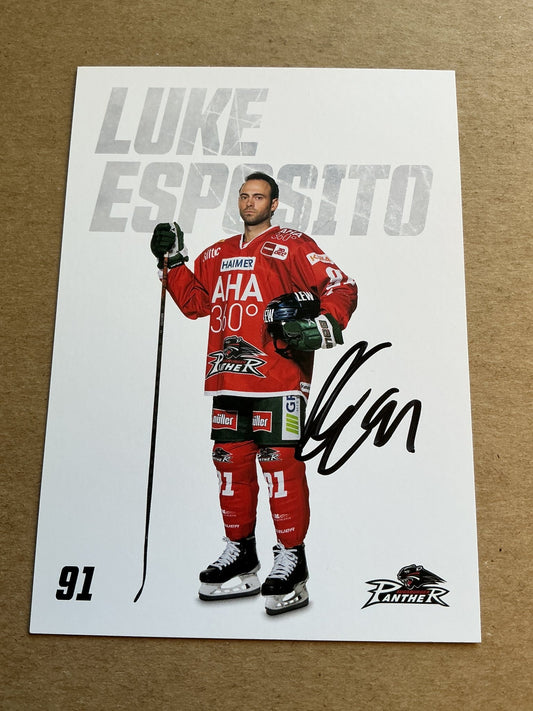 Luke Esposito, USA 🇺🇸 Augsburg Panther 2023/24 hand signed - Autographs-World