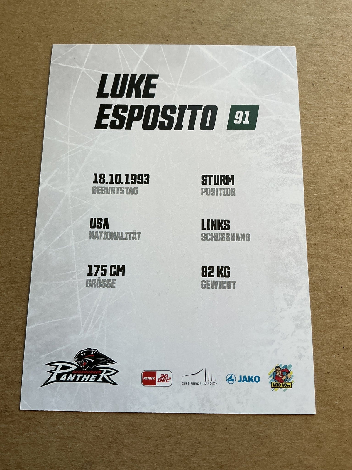 Luke Esposito, USA 🇺🇸 Augsburg Panther 2023/24 hand signed - Autographs-World