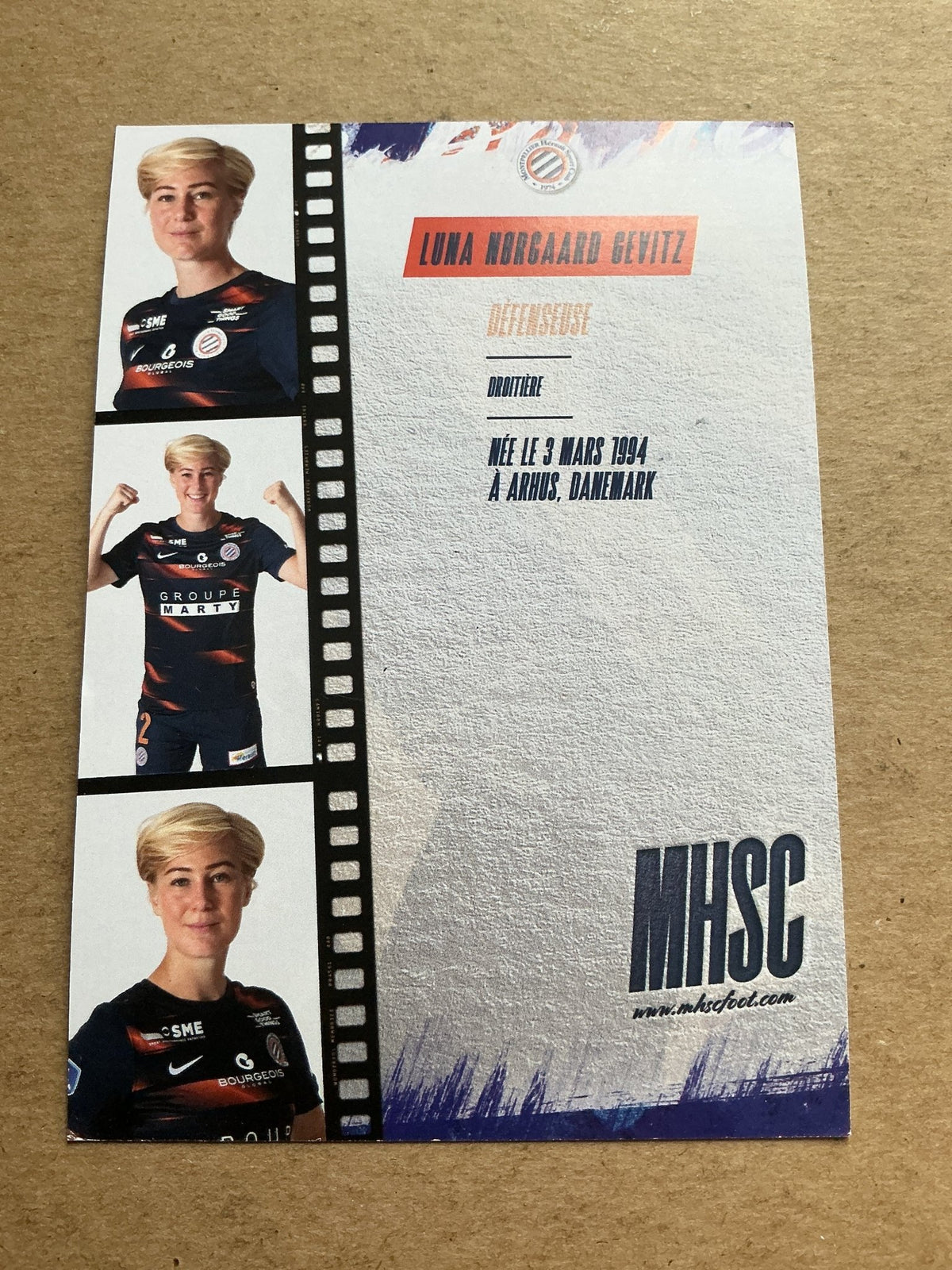 Luna Nørgaard Gevitz, Denmark 🇩🇰 Montpellier HSC 2022/23 hand signed - Autographs-World